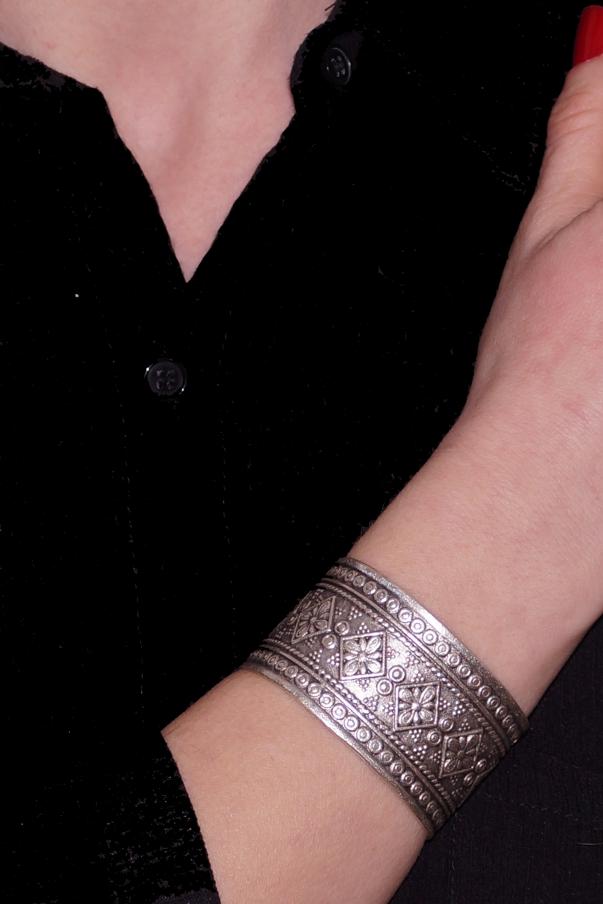 Ethnic Motif Silver Plated Bracelet