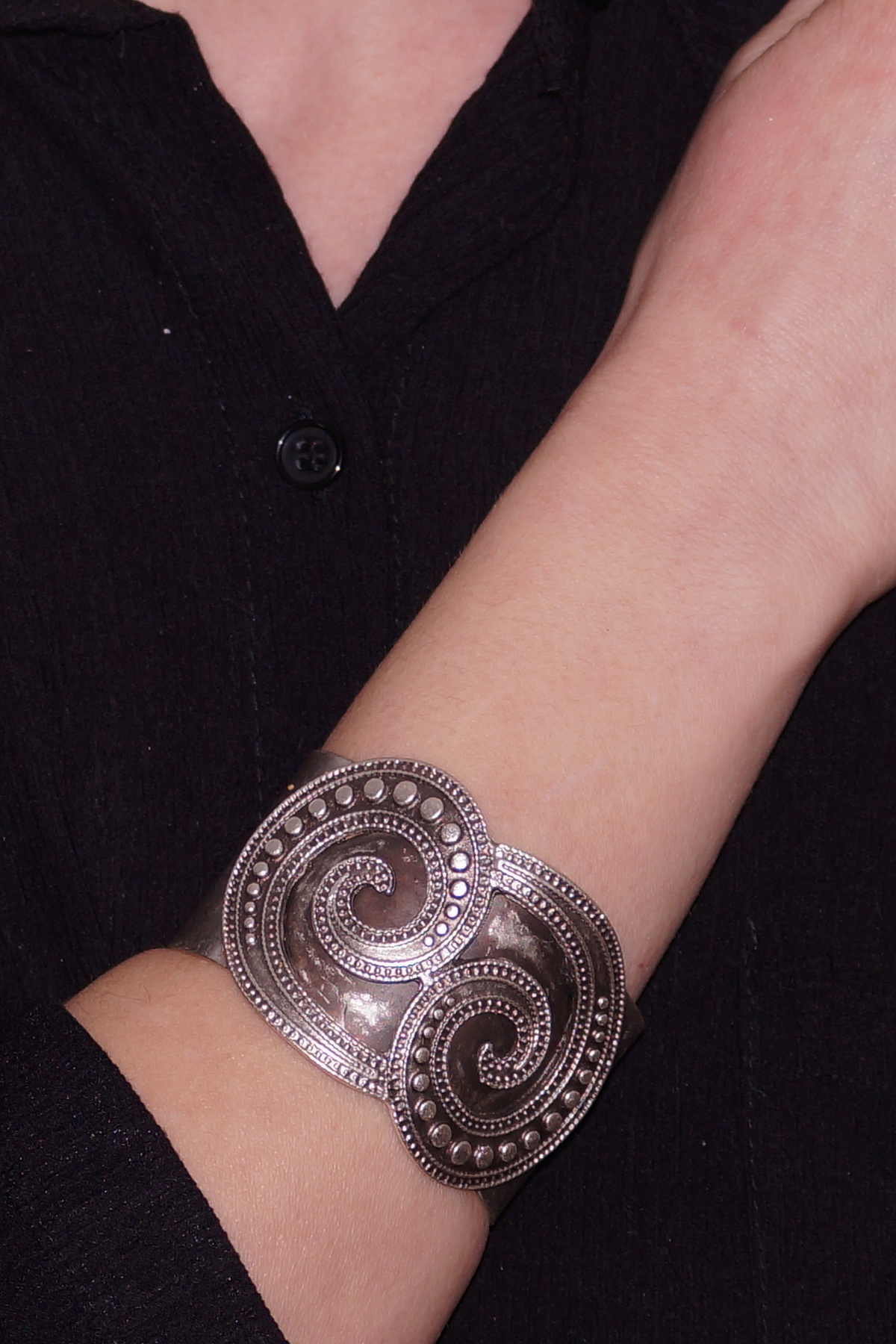 Double Spiral Silver Plated Bracelet