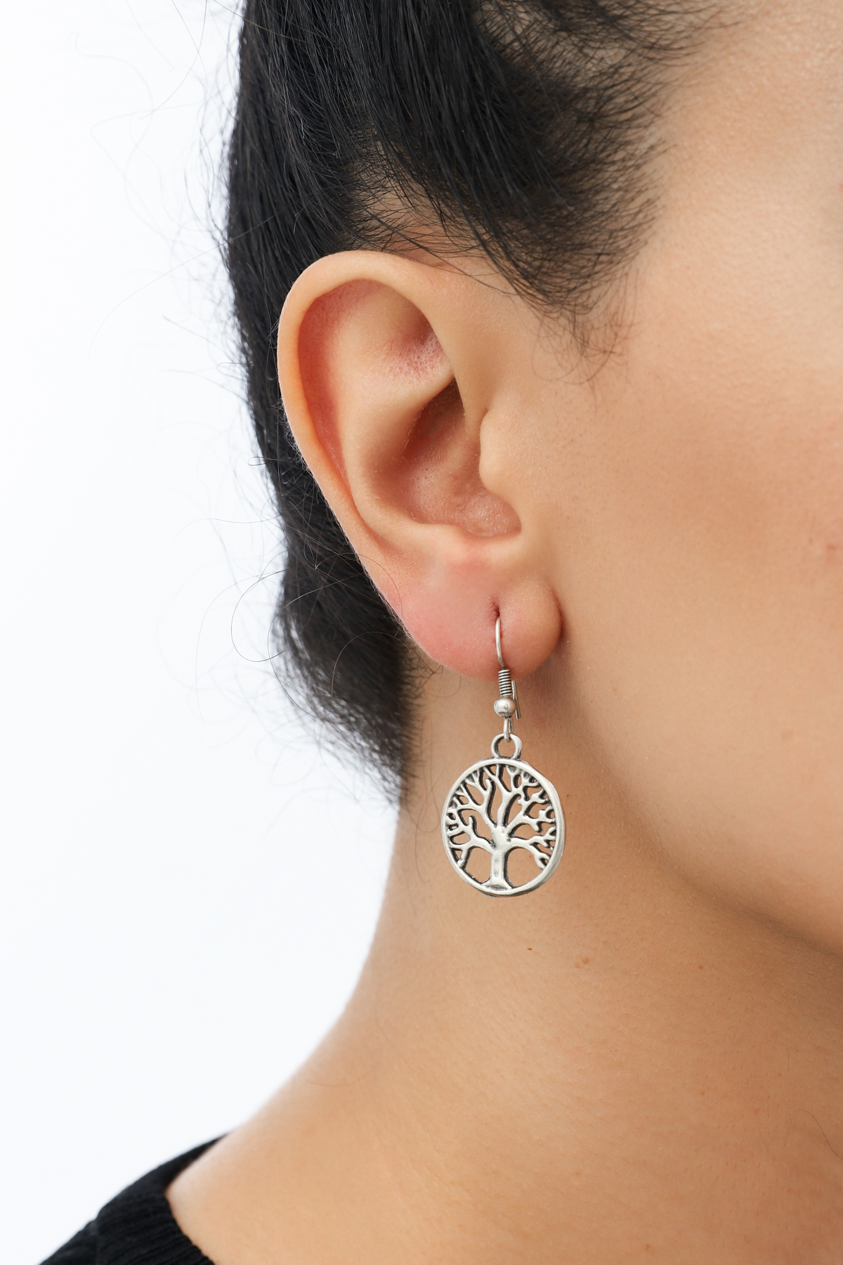 Tree of Life Minimal Silver Plated Earrings