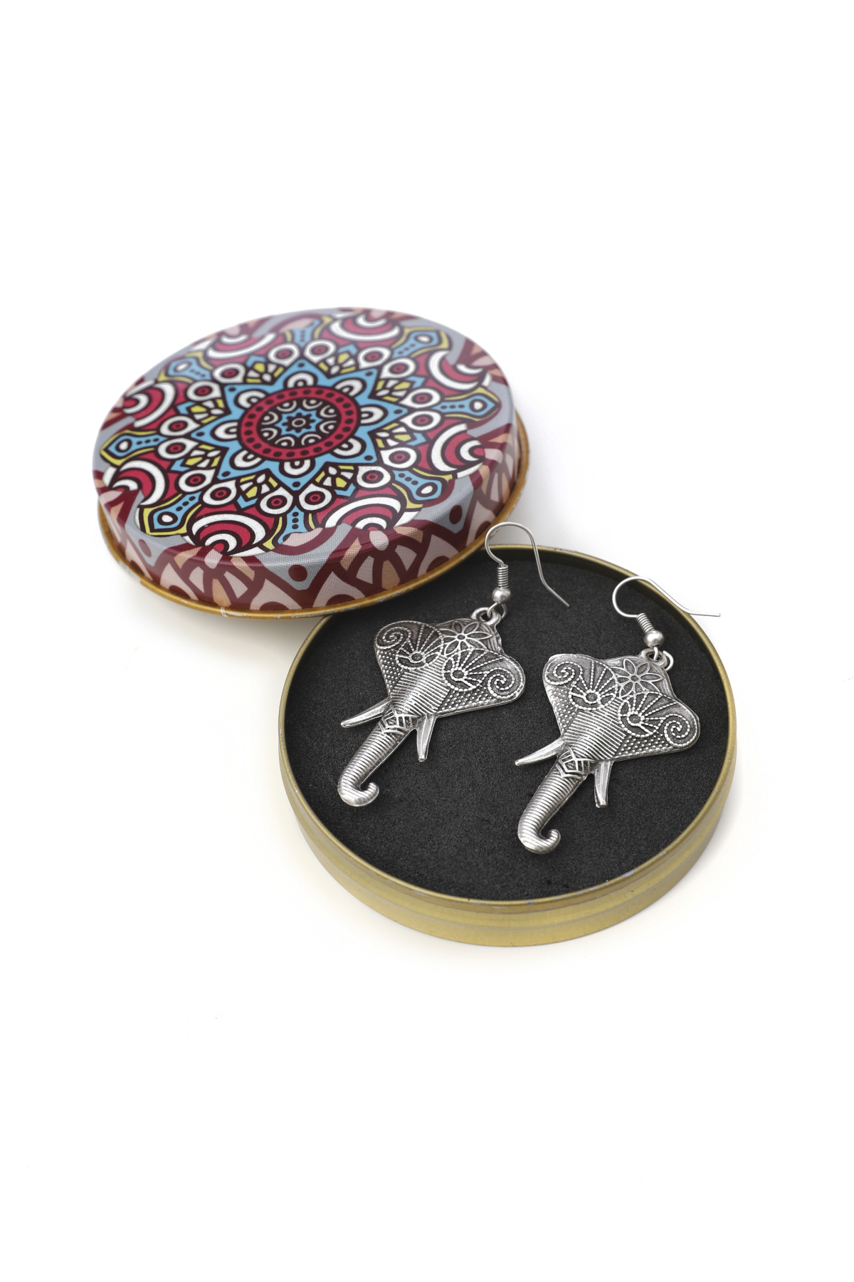 Lucky Silver Plated Earring with Elephant Motif