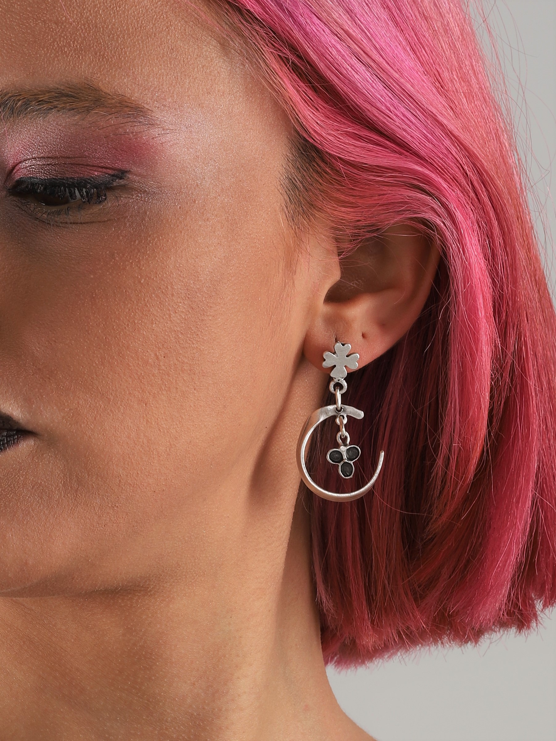 Antique Silvertone Women Earrings