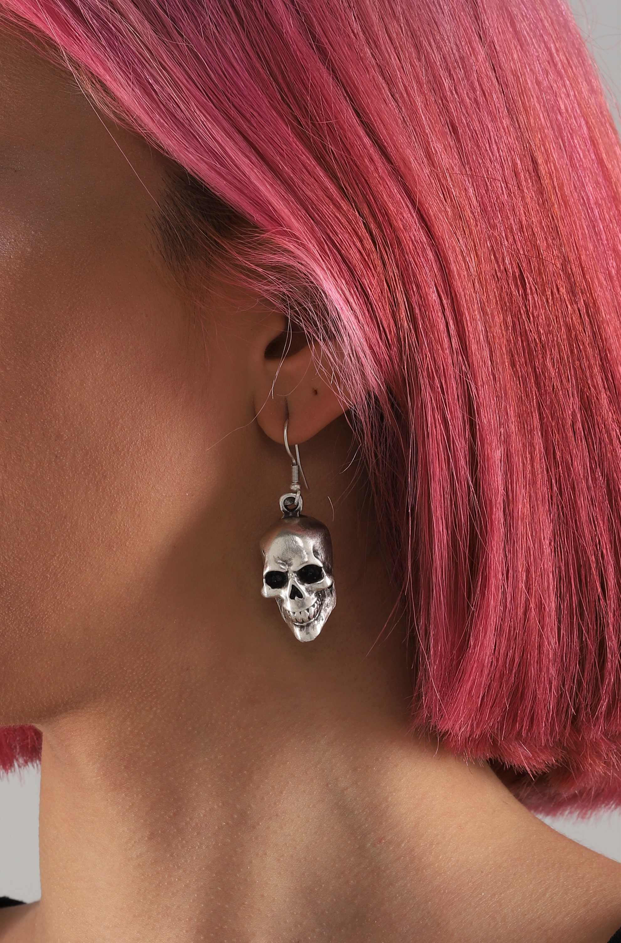 Antique Silvertone Women skeleton Earrings
