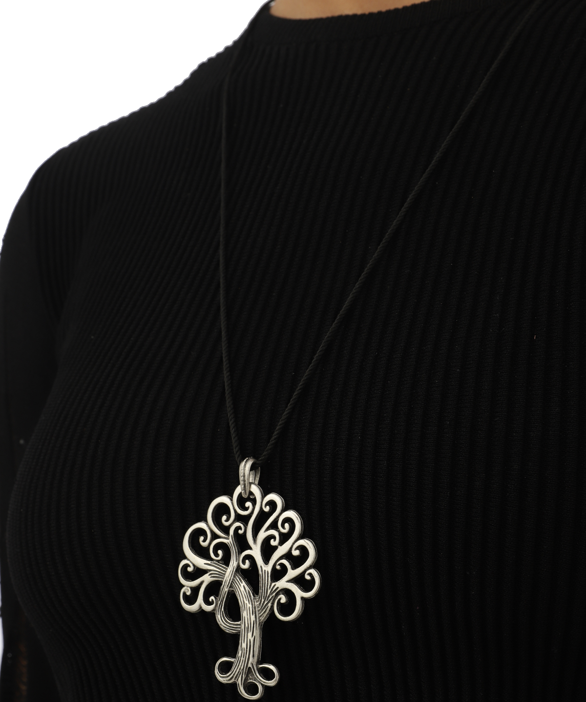 Tree of Life Icon Silver Plated Long Necklace