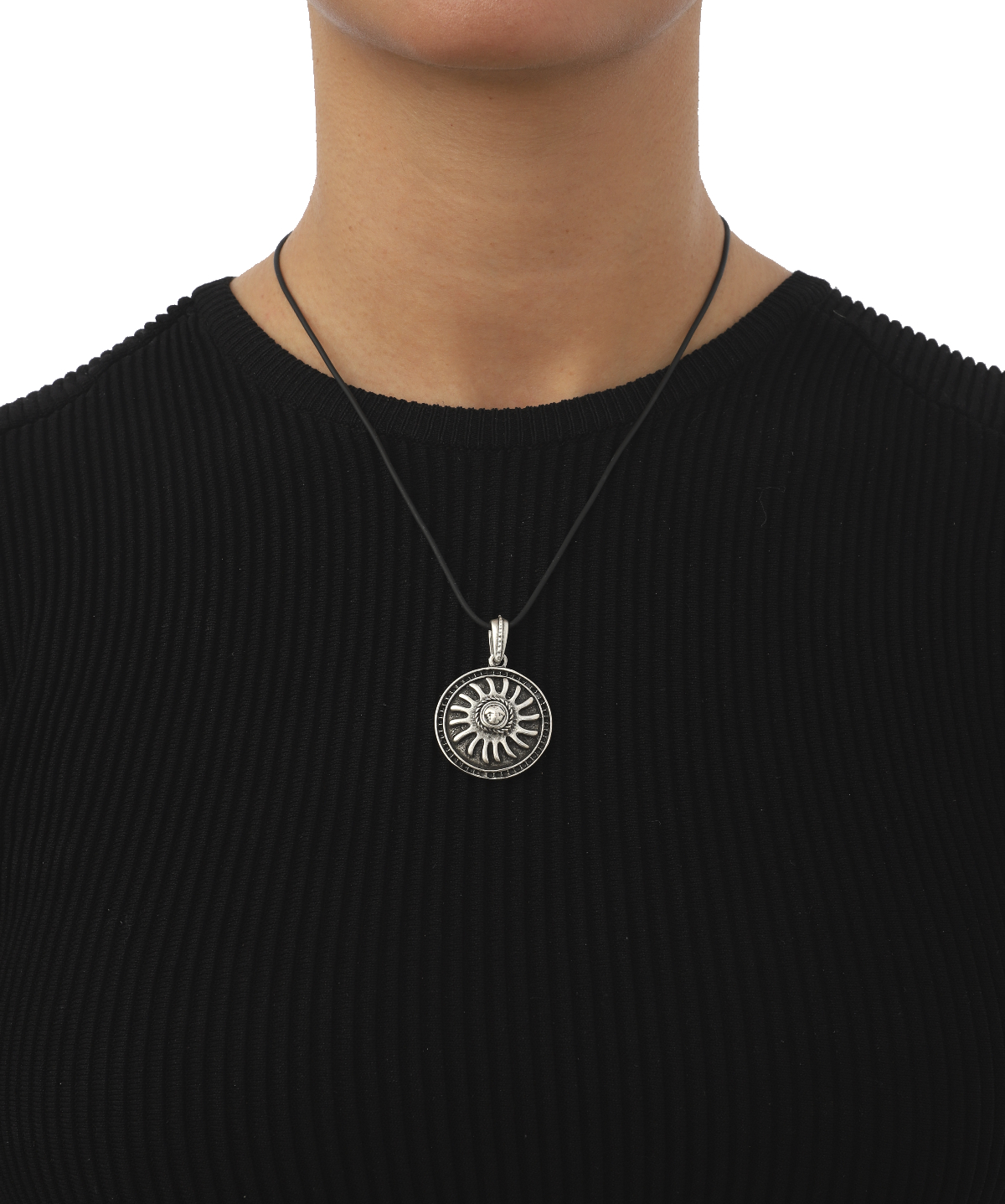 Solar Talisman Silver Plated Necklace
