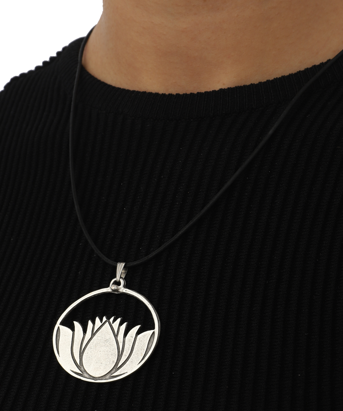 Eternal Flower of Life Lotus Silver Plated Necklace