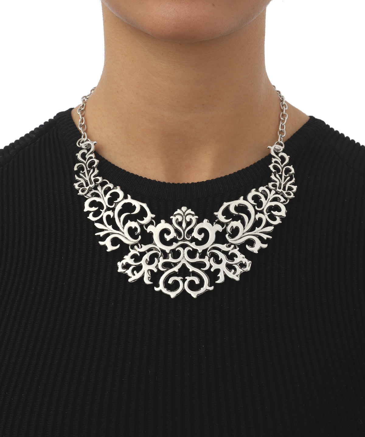 Anatolian Motif Silver Plated Neck Necklace