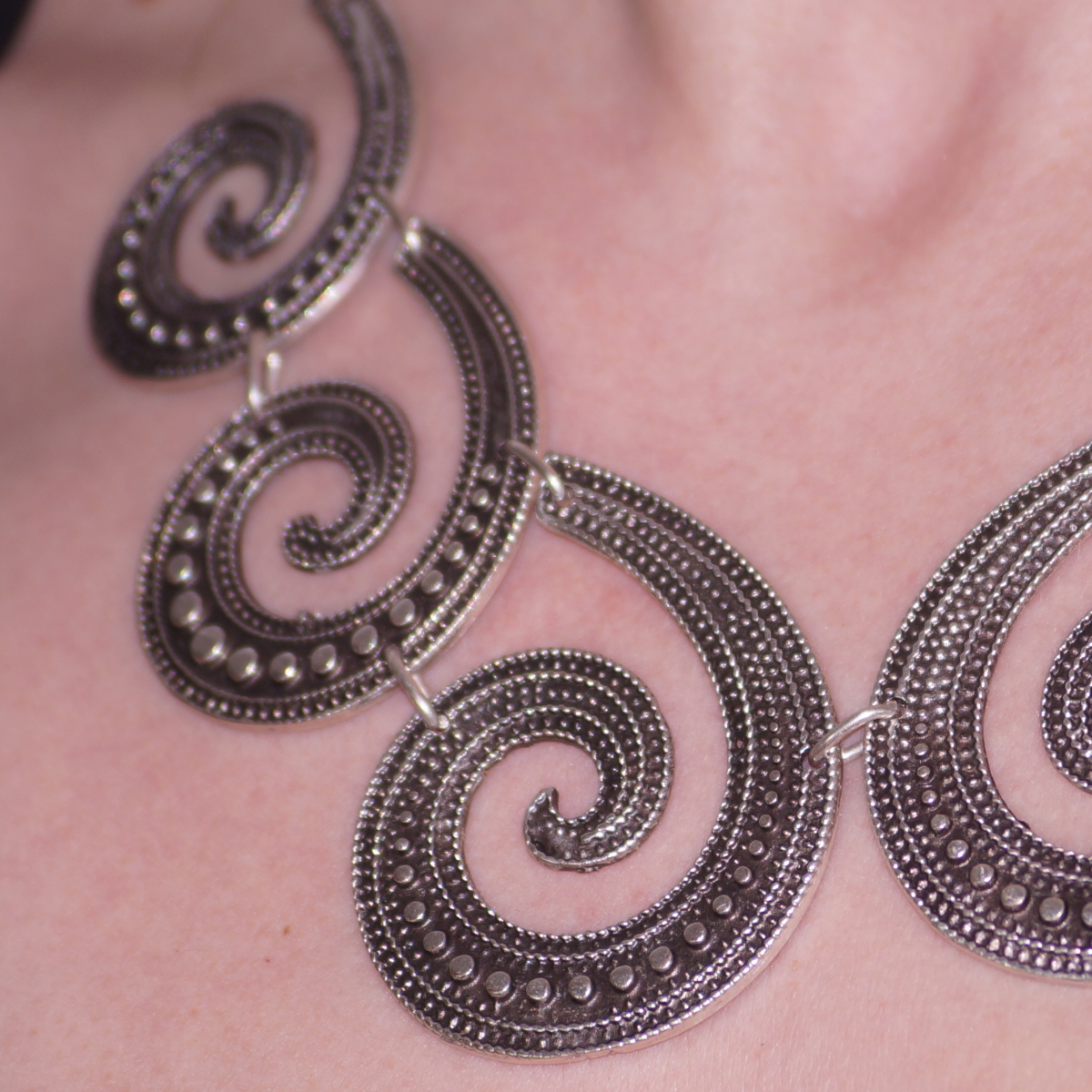 Spiral Silver Plated Necklace