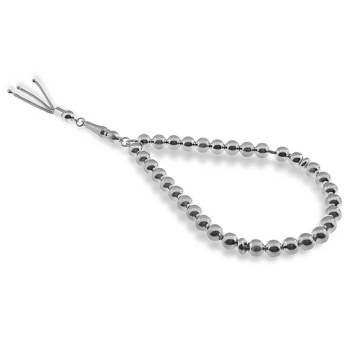 Round Plain Silver Rosary