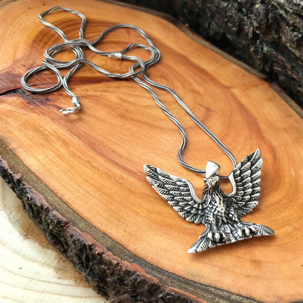 Eagle Sterling Silver Men's Necklace