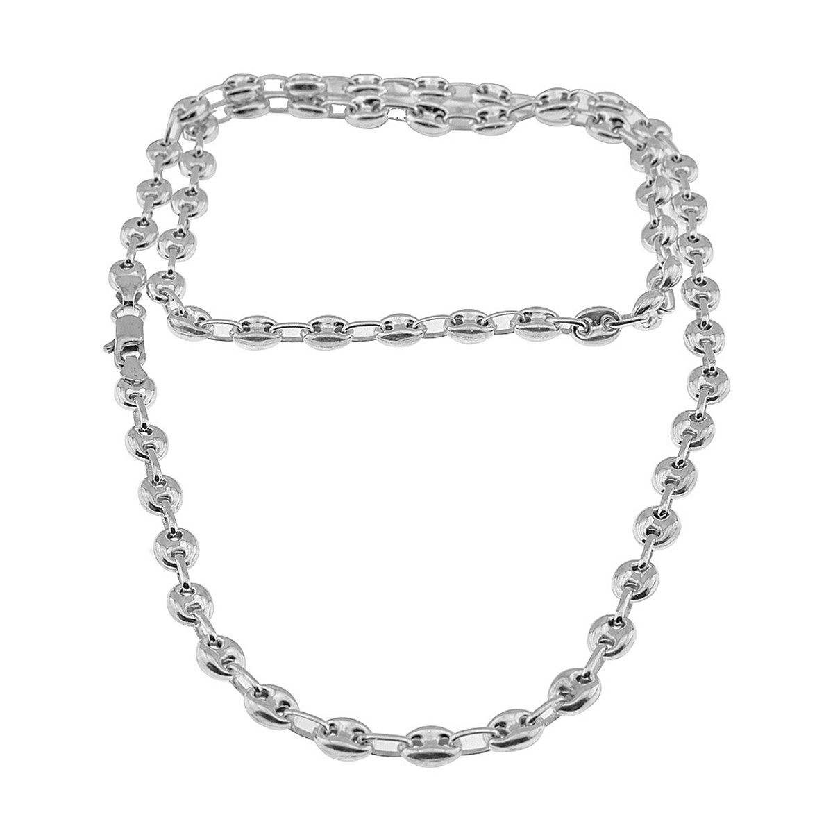 Neck Collar Sailor Silver Chain Men's Necklace (55 Cm)