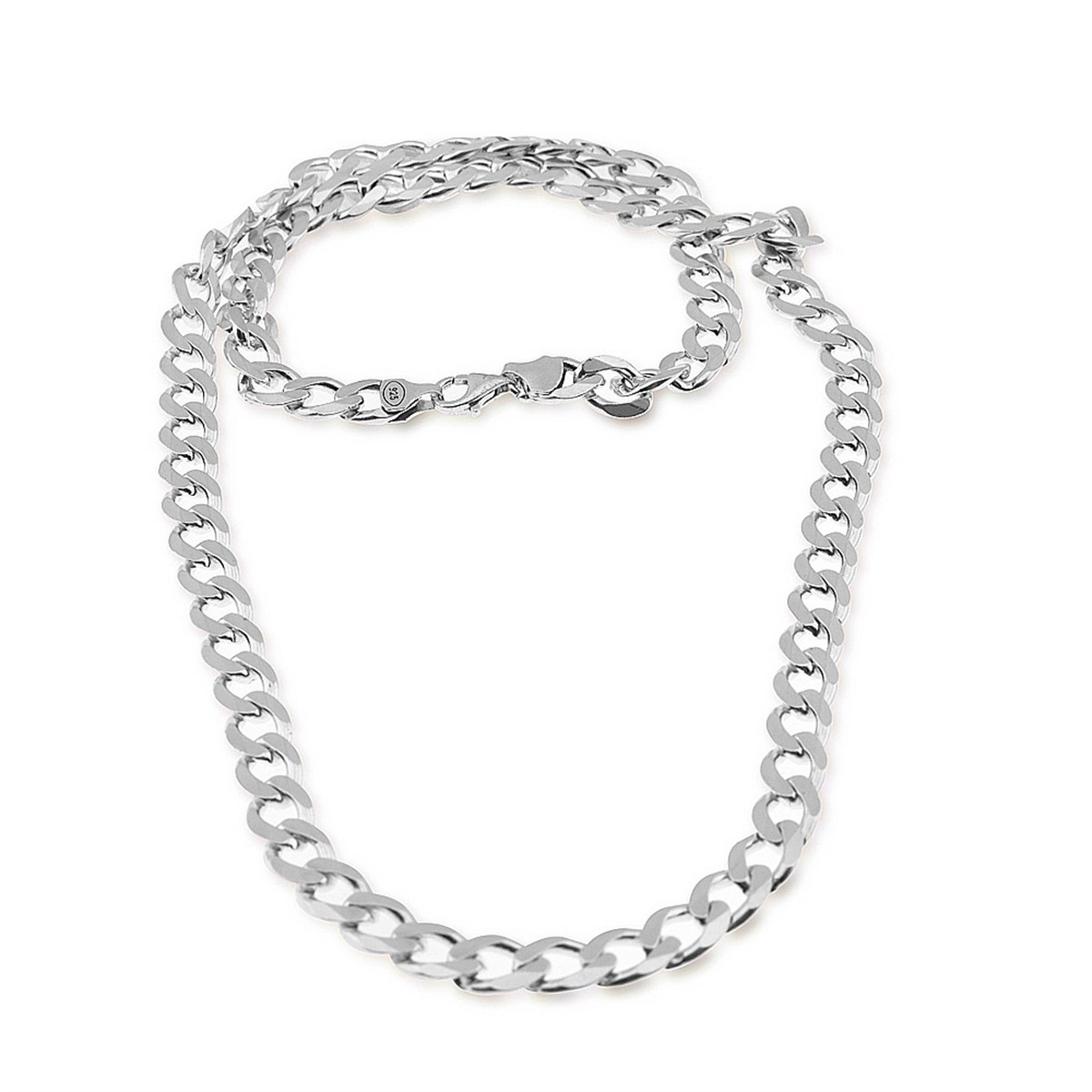 Gourmet Neck Collar Silver Chain Men's Necklace (55 Cm)