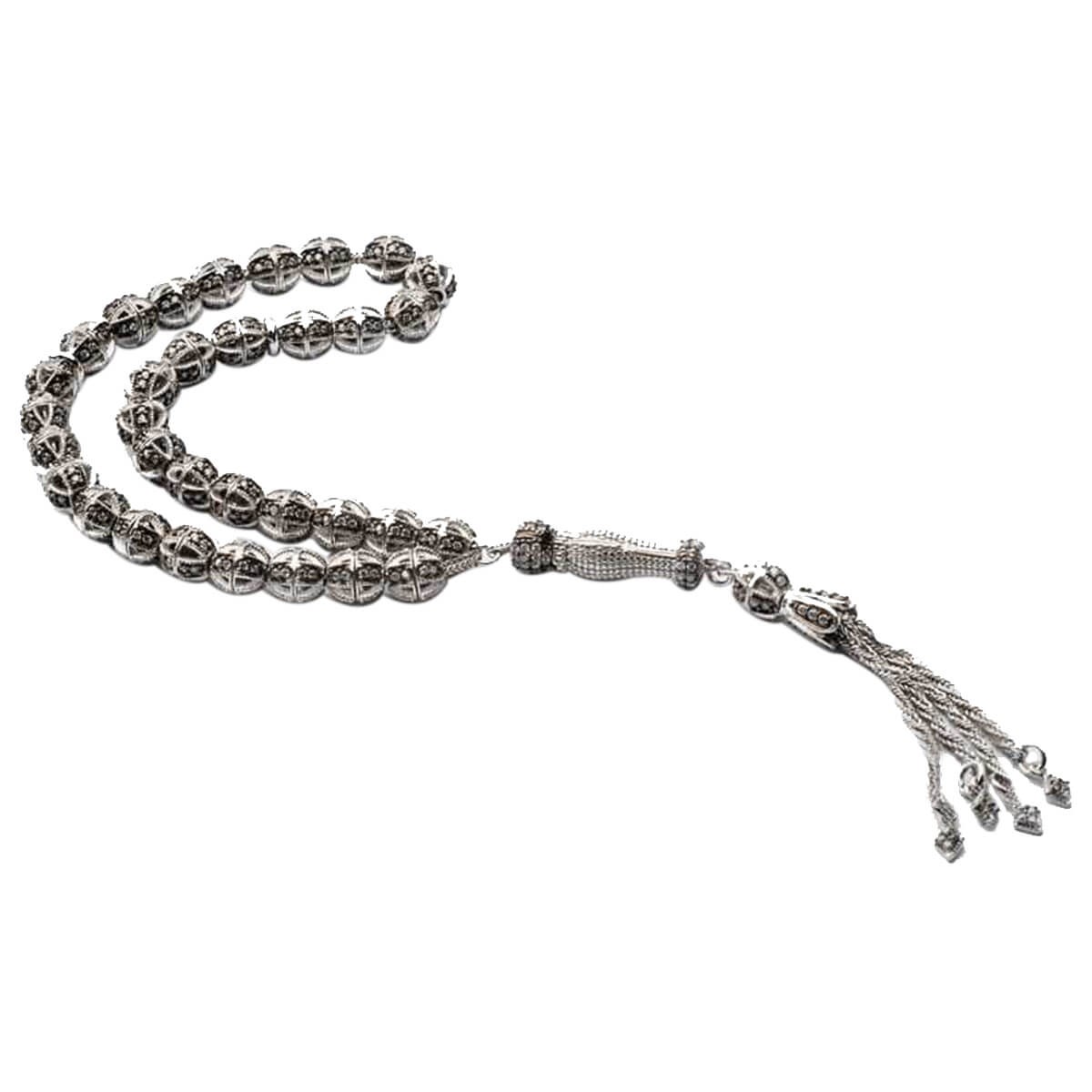 Silver Rosary with Zircon Stone