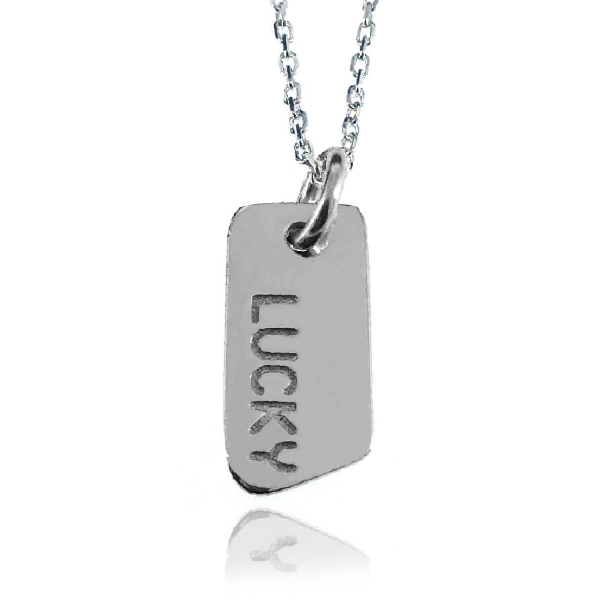 Vintage Double Sided Silver Luck Necklace