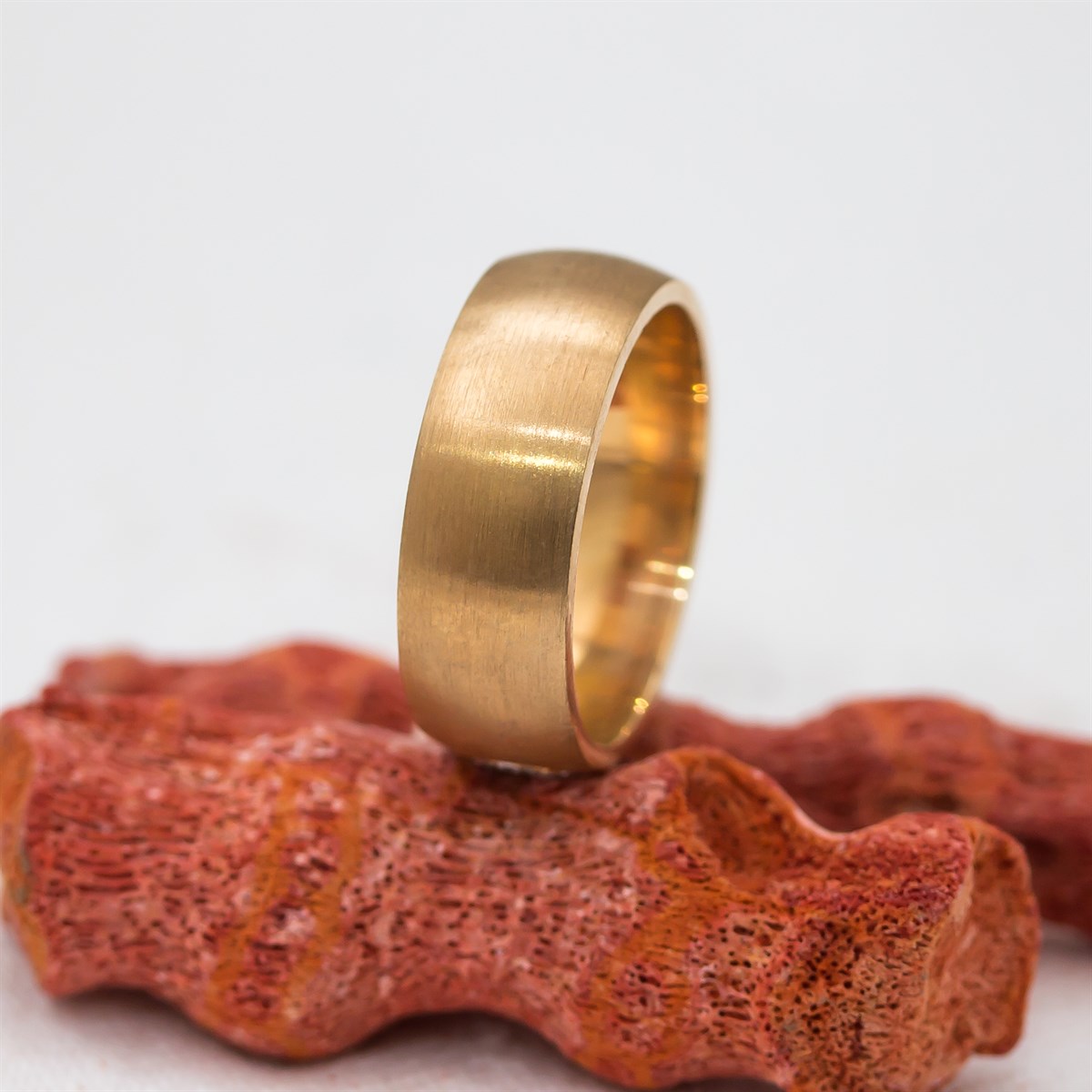 Plain Broce Rose Color Unisex Sterling Silver Wedding Ring