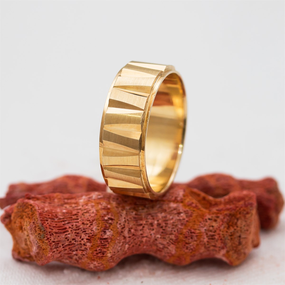 Greek Model Gold Color Silver Unisex Wedding Ring