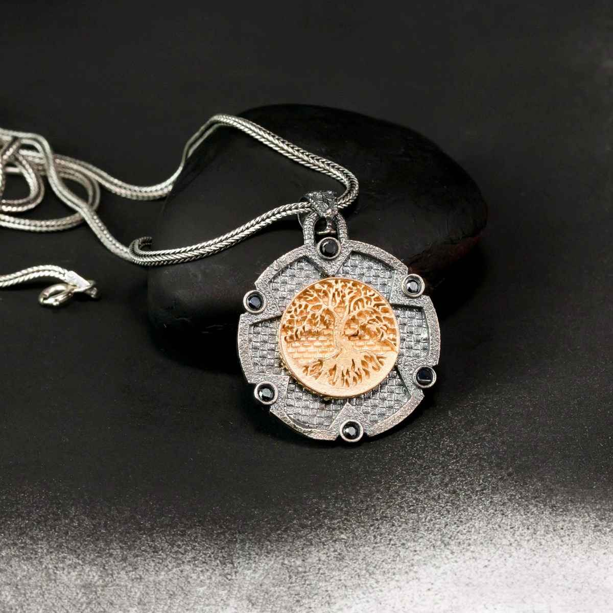 Special Design Vintage Tree of Life Silver Men's Necklace