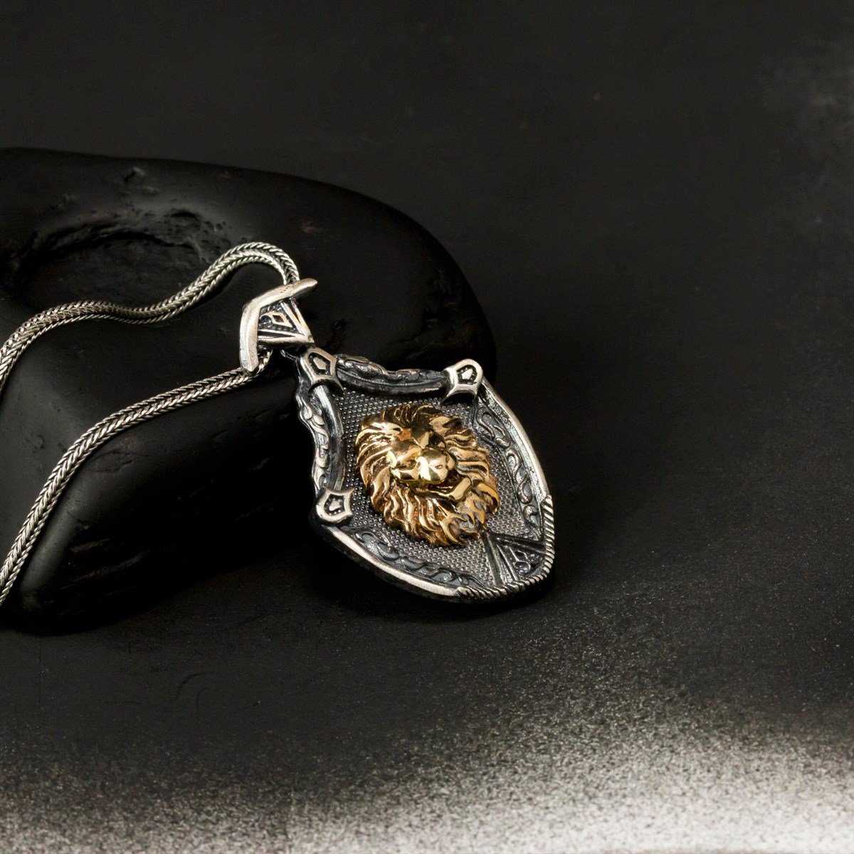 Special Design Vintage Lion Sterling Silver Men's Necklace