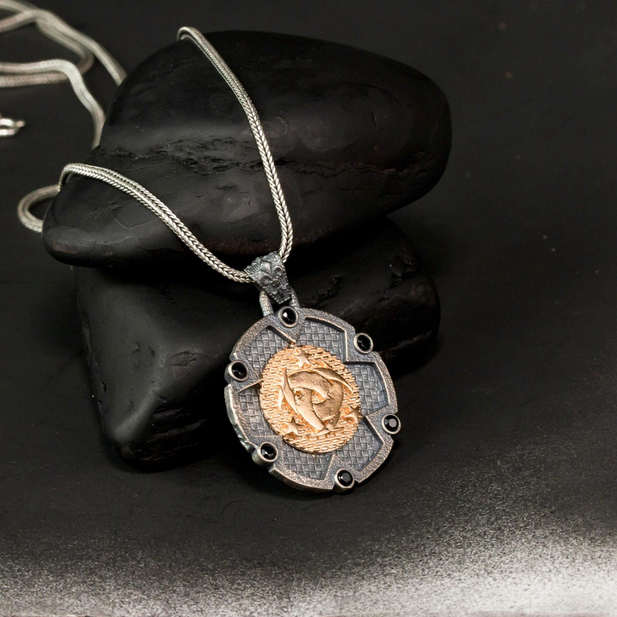 Special Design Vintage Zircon Stone Organization-I Special Silver Men's Necklace