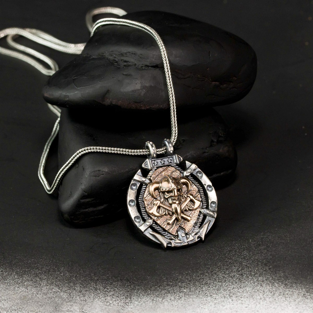 Special Design Vintage Viking Silver Men's Necklace