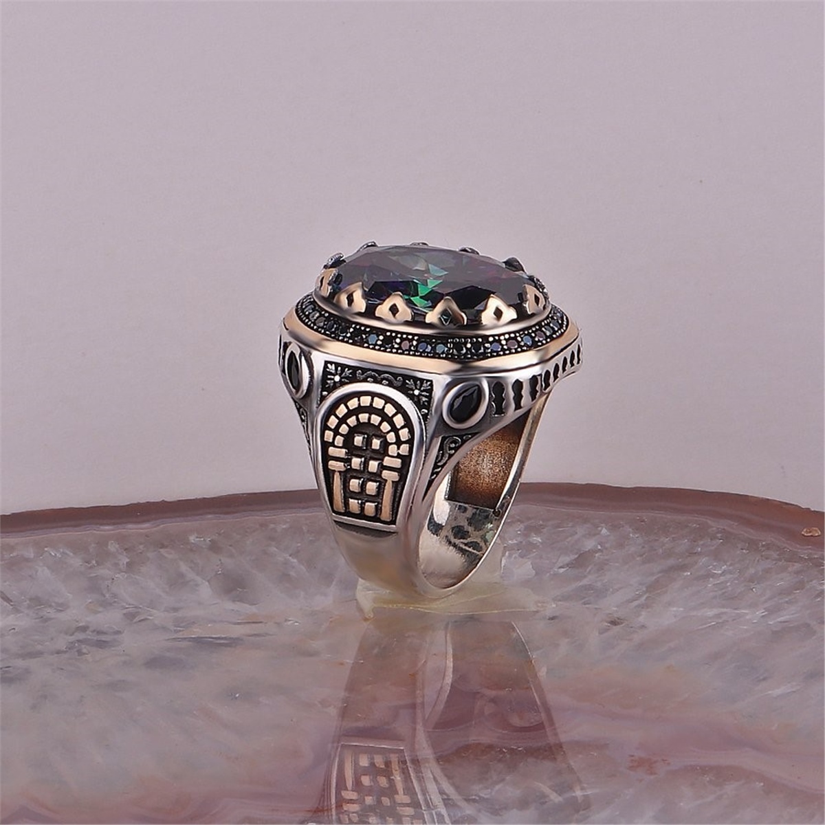 925 Sterling Silver Ring with Mystic Topaz Stone