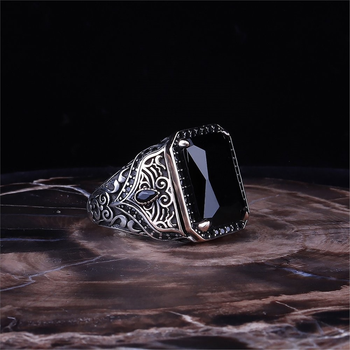 Zircon Stone 925 Sterling Silver Men's Ring