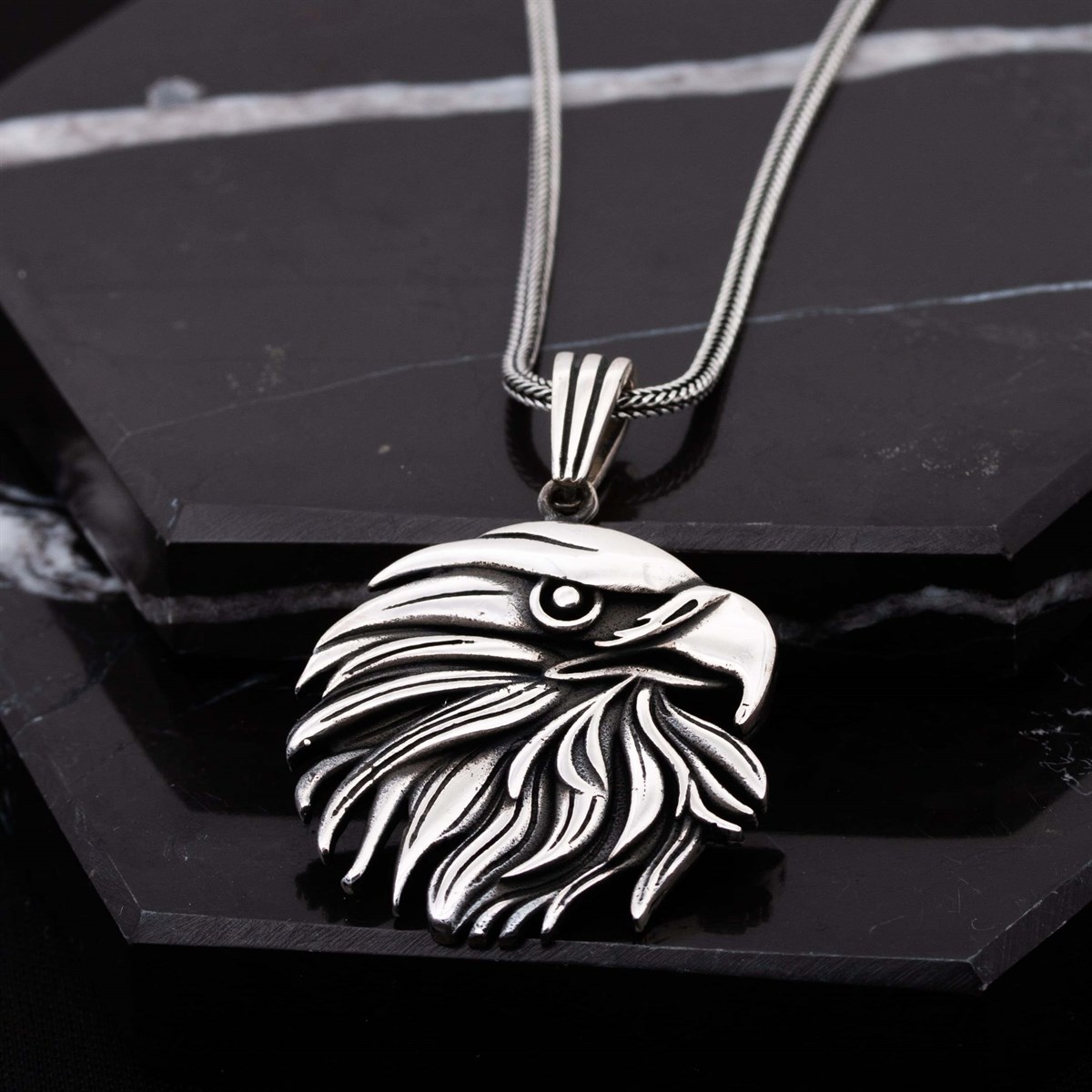 Silver Eagle Men's Necklace