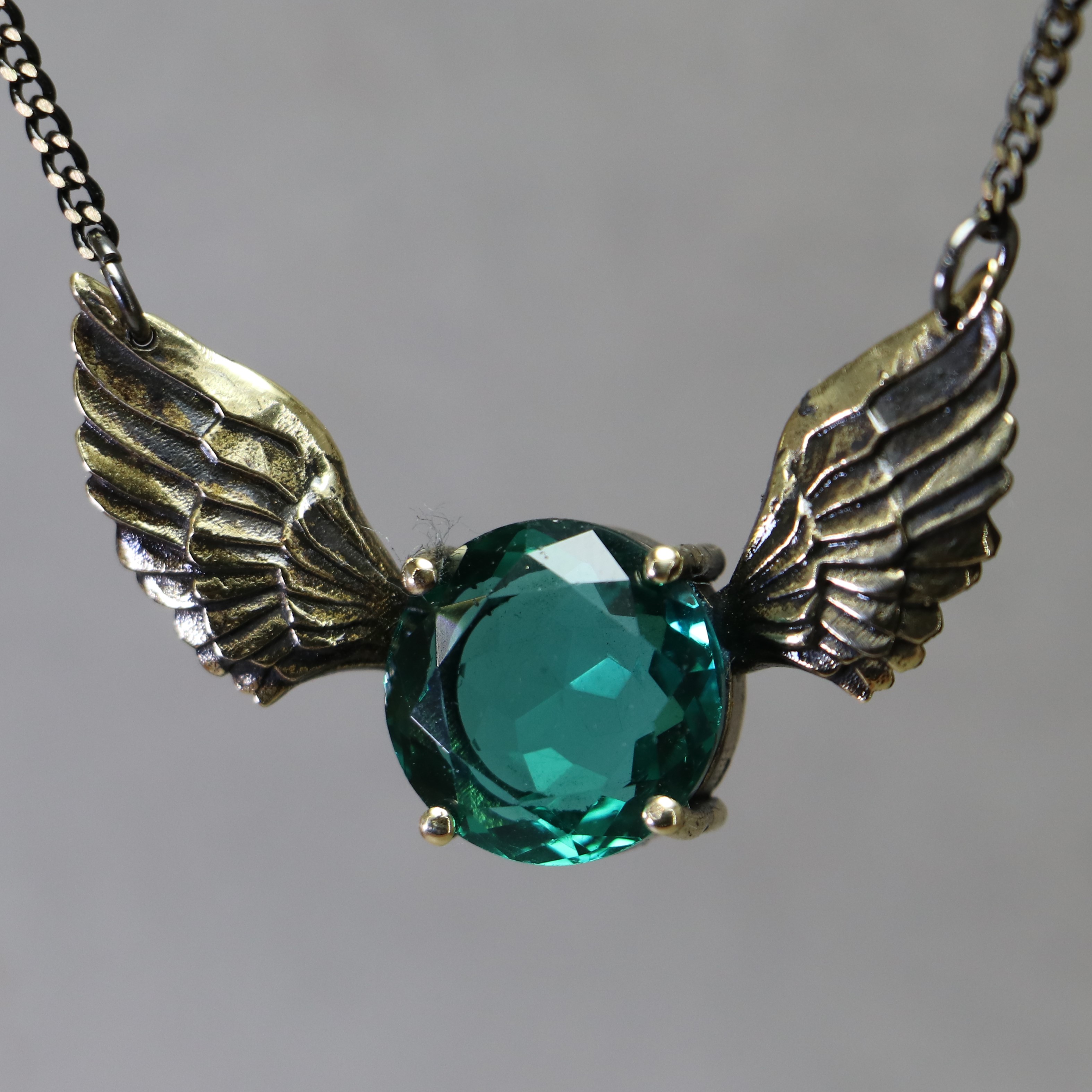 Angel Wing Jade Stone Necklace