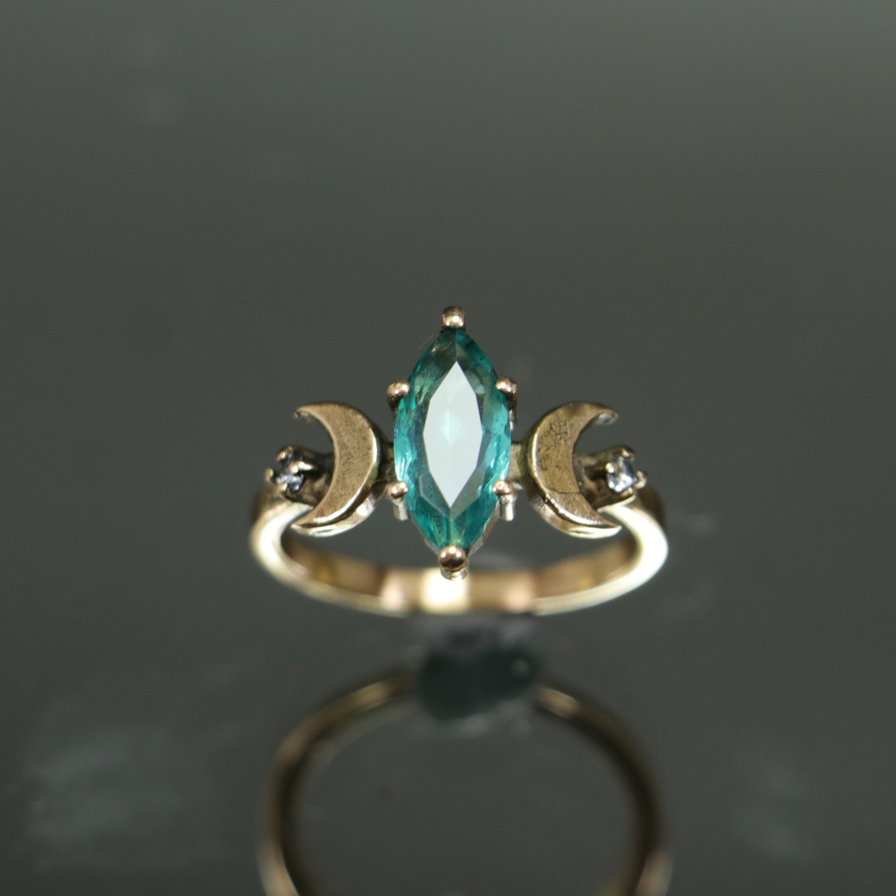 Moon Goddess Marquise Jade Ring