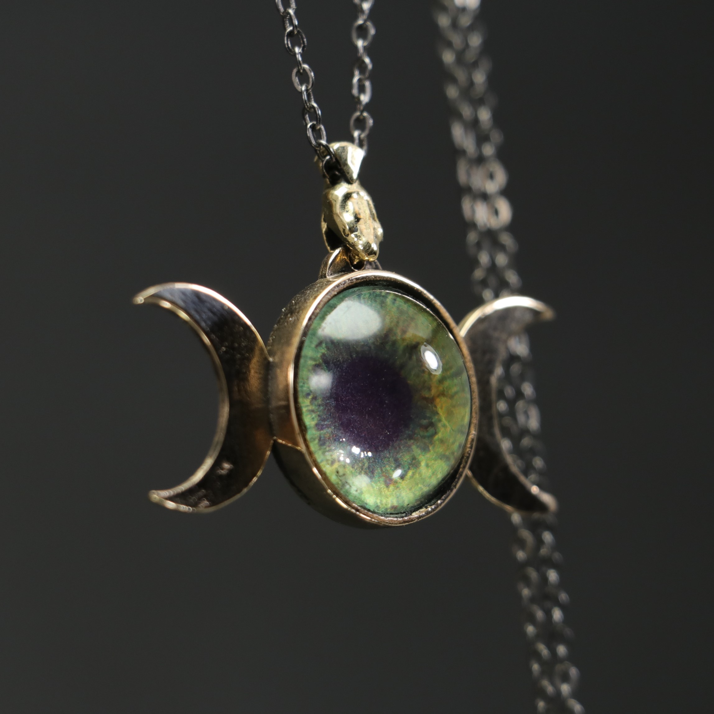 Moon Goddess Green Eye Necklace