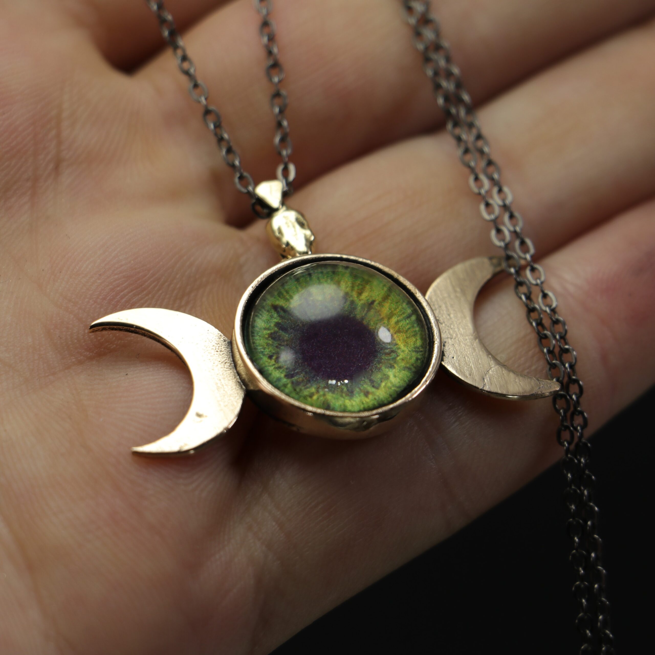 Moon Goddess Green Eye Necklace