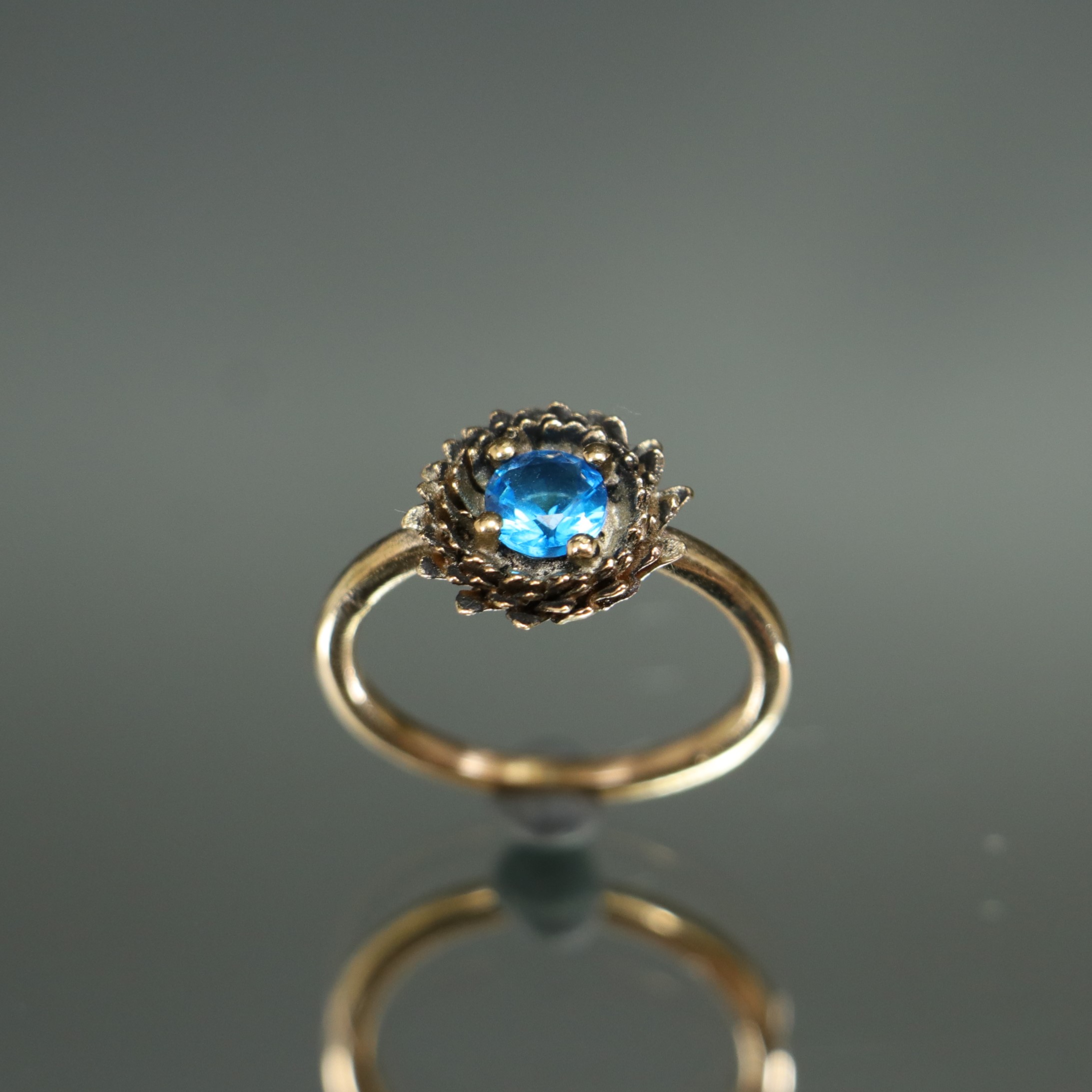 Sunflower Aquamarine Ring