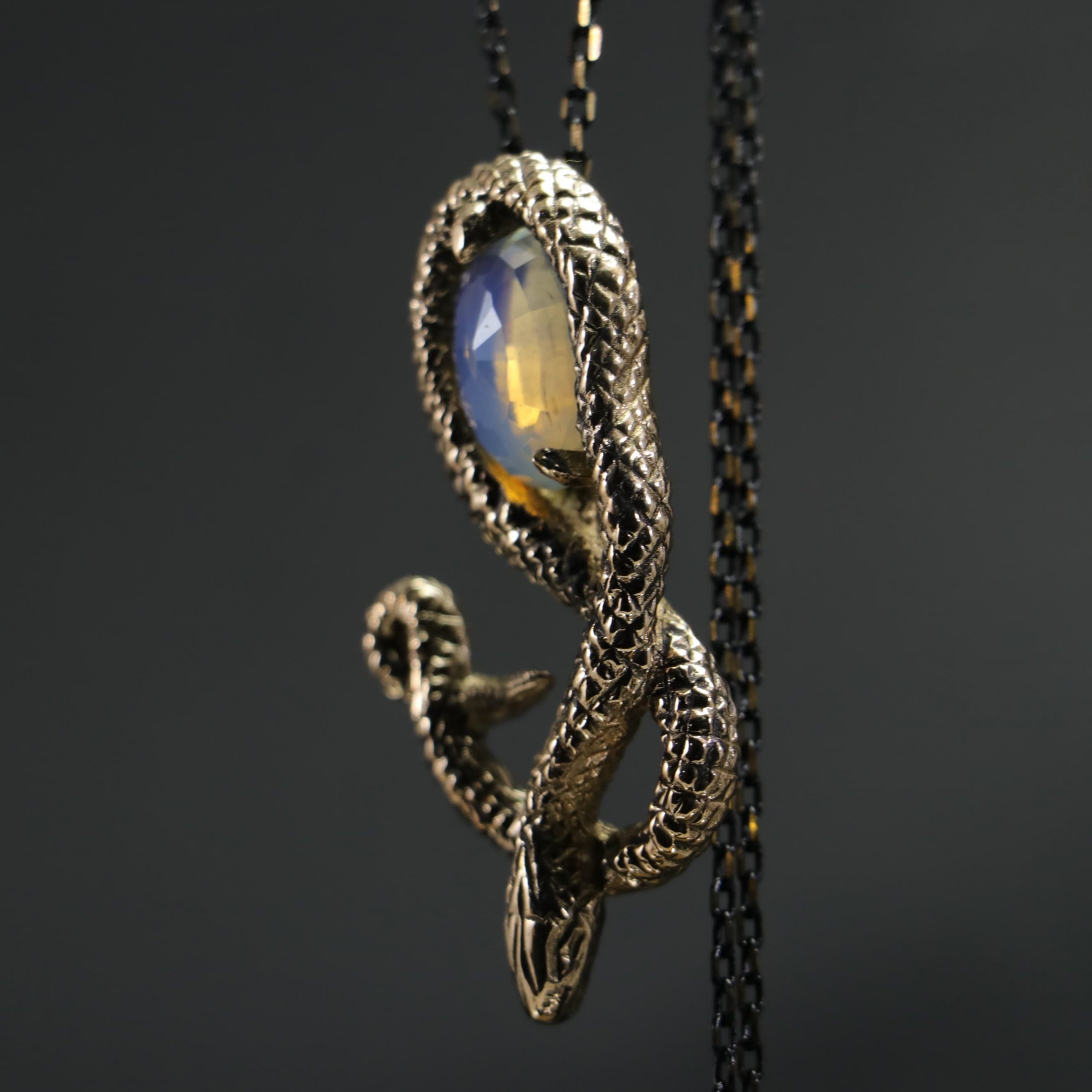 Zircon Stone Big Snake Necklace