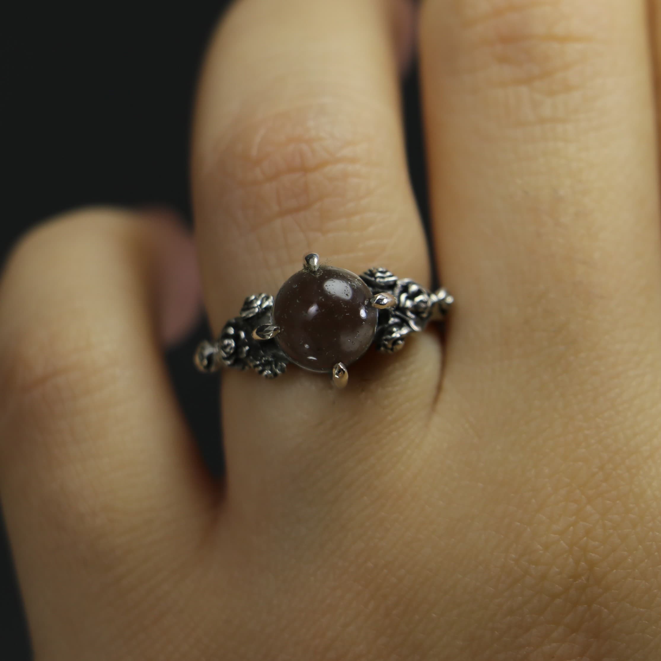 Crystal Ball 925 Sterling Silver Flower Ring