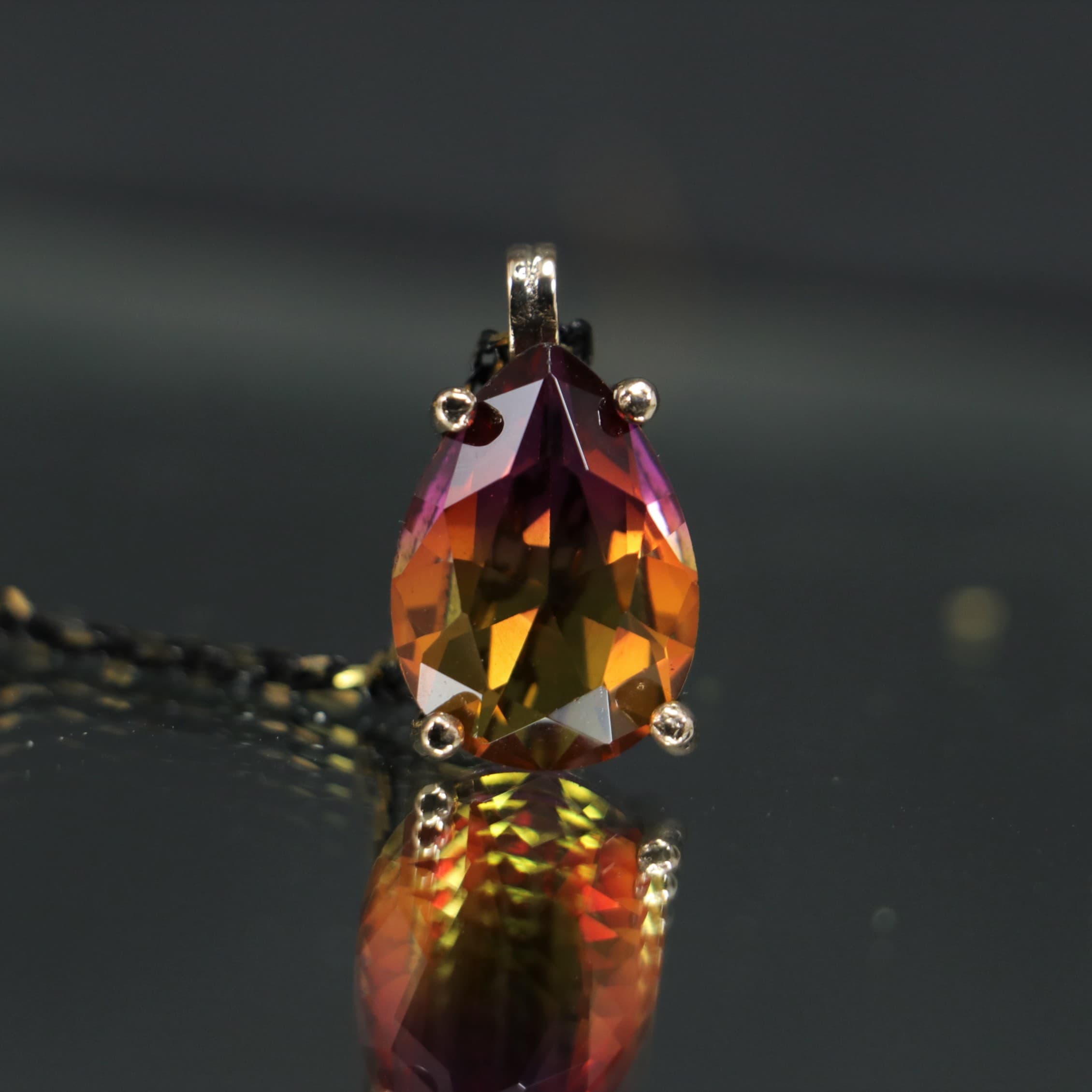 Drop Red Tourmaline Necklace