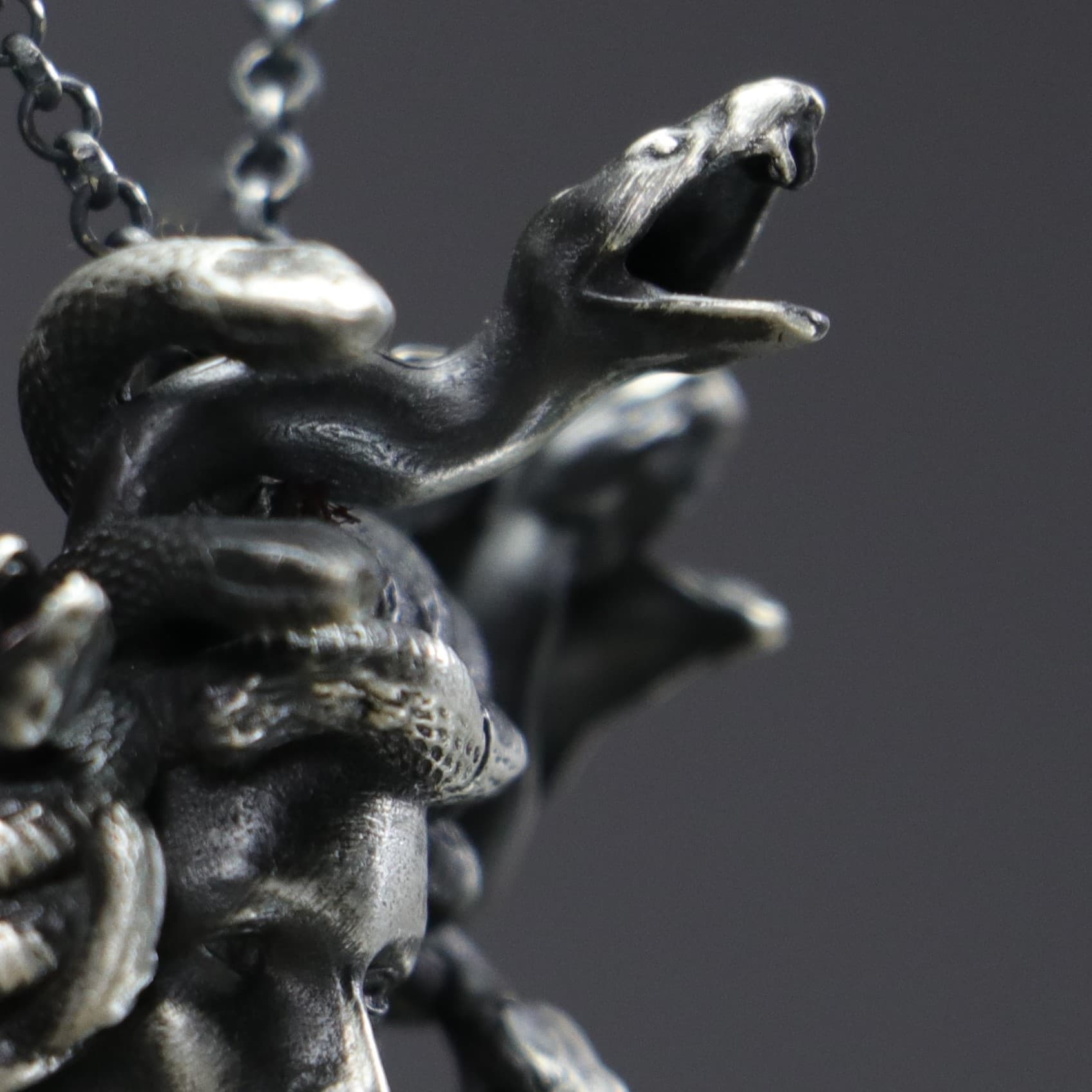 Handmade Silver Medusa Necklace