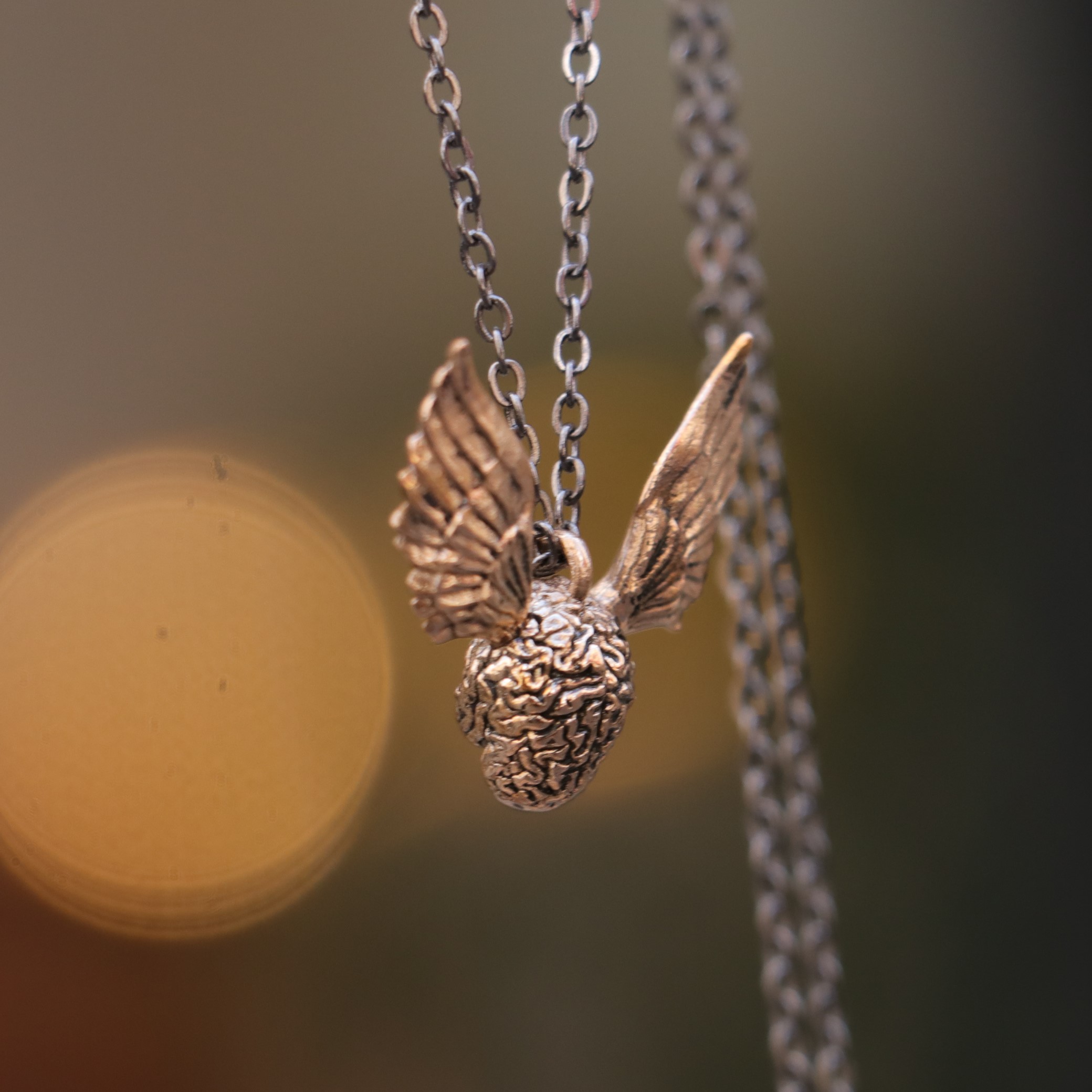 Freedom Brain and Wing Necklace