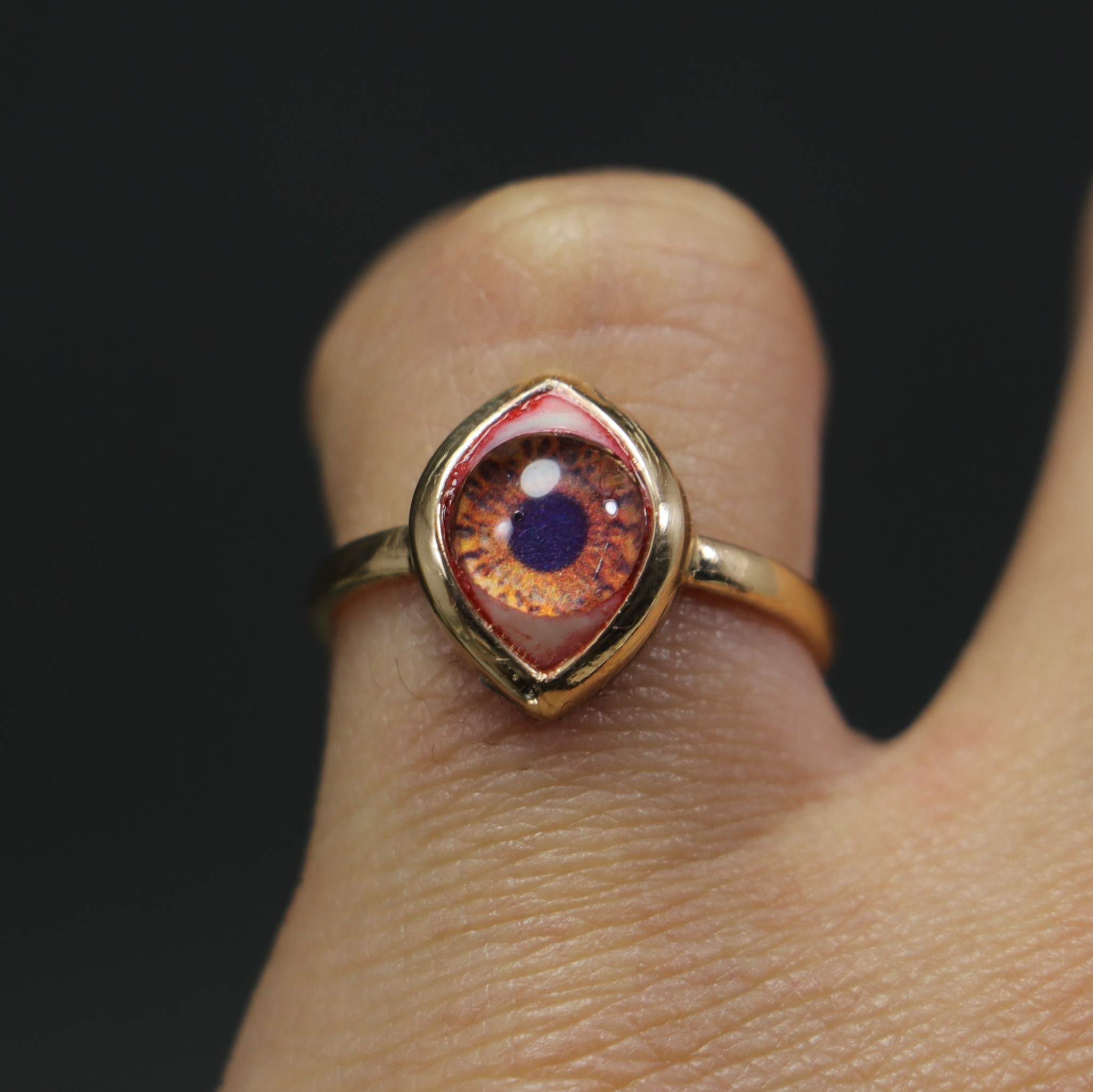 Realistic Hazel Eye Ring