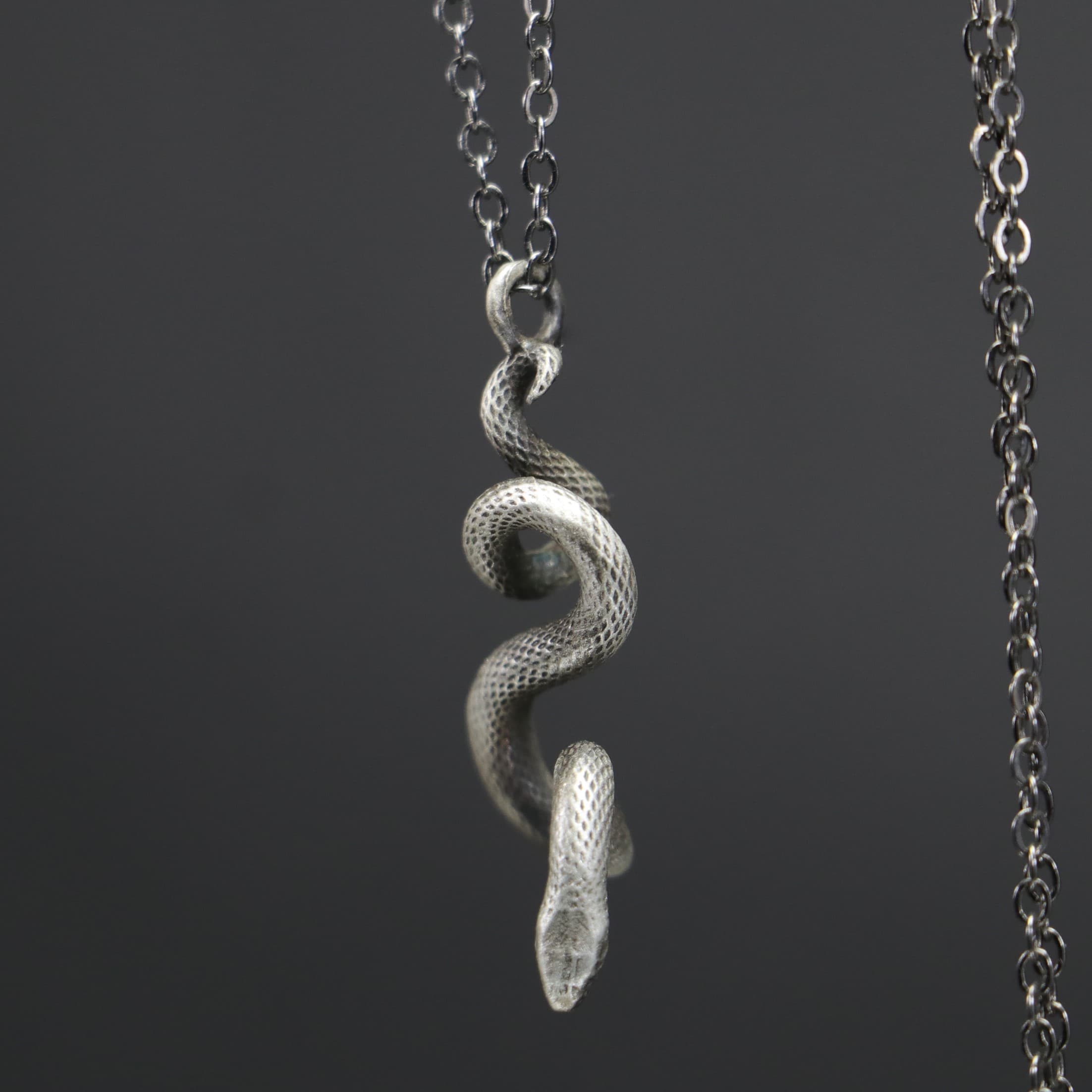Silver Snake Men's Necklace