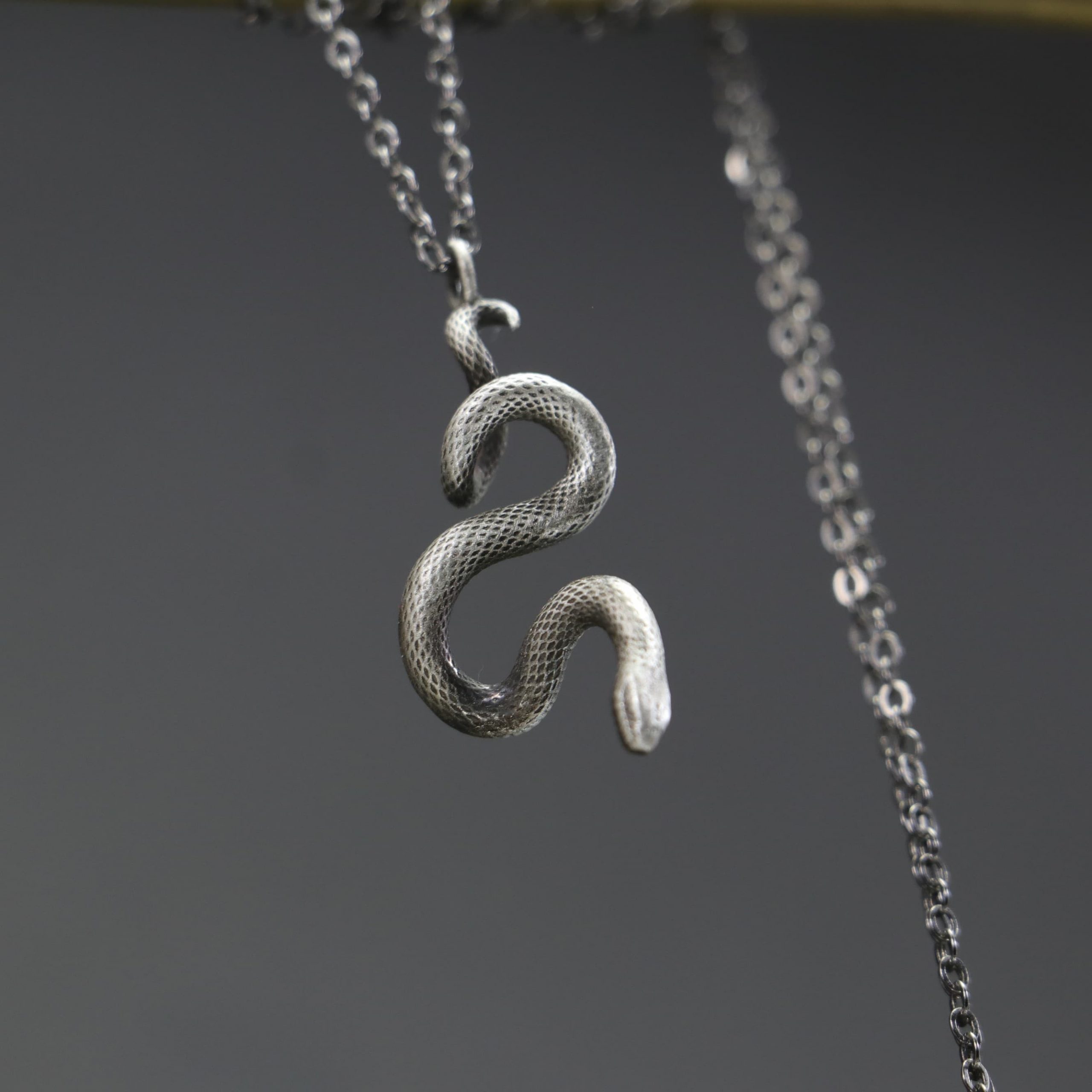 Silver Snake Men's Necklace