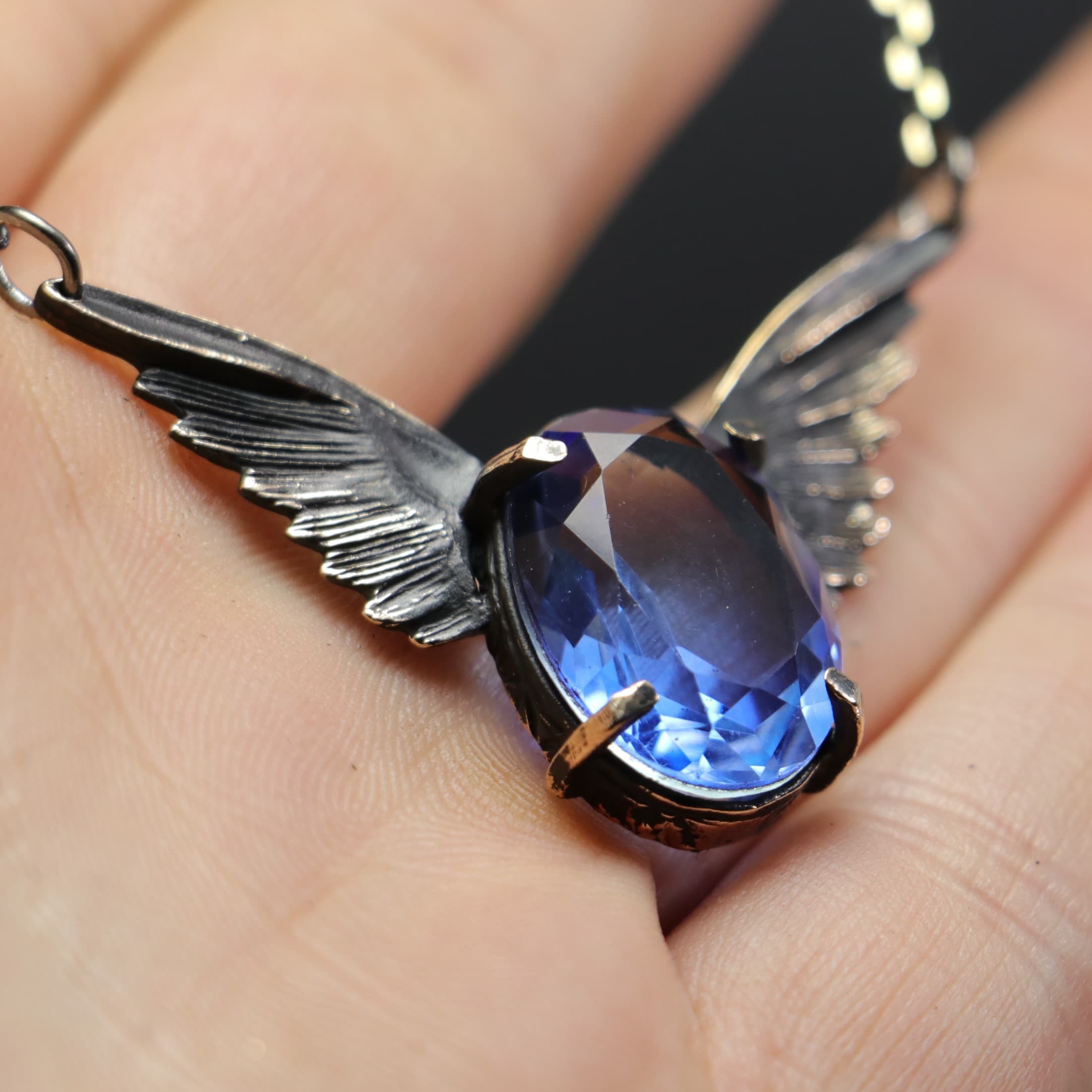 Angel Wing Lab. Sapphire Necklace