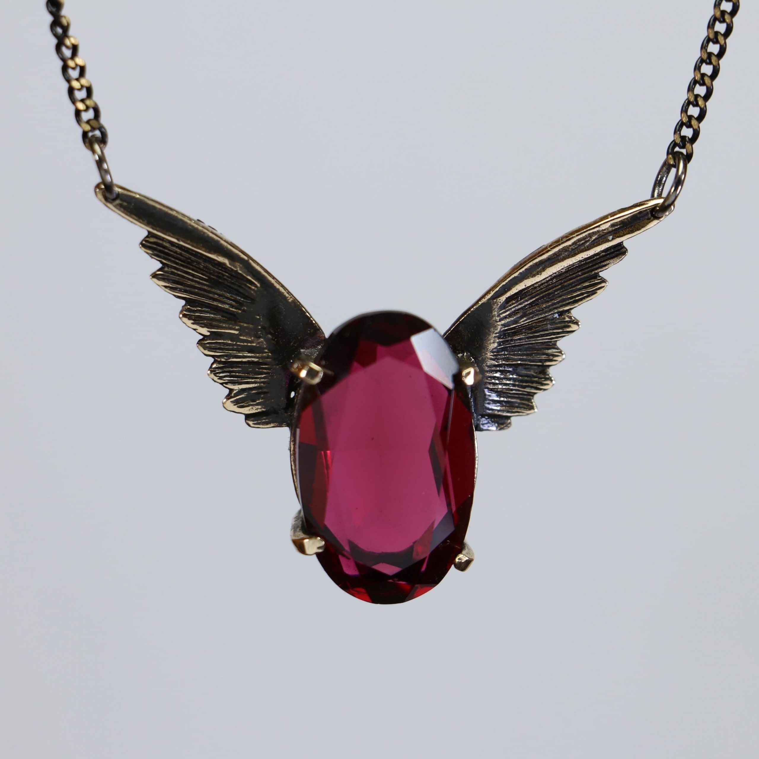 Angel Wing Garnet Stone Necklace