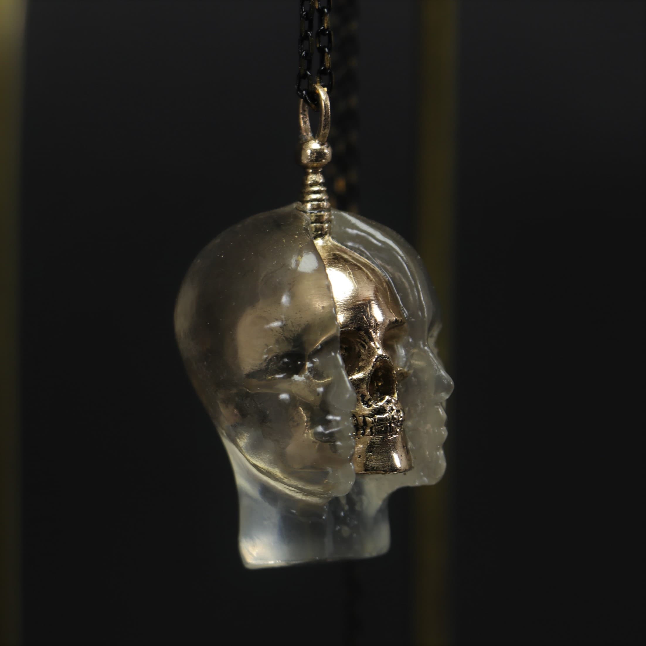 Memento Mori Transparent Skull Necklace