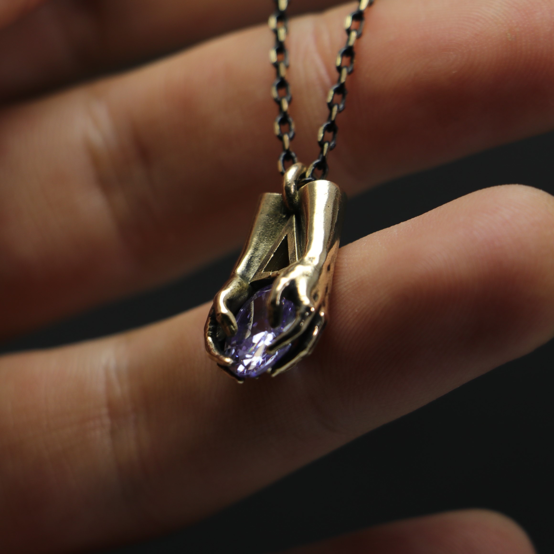 Mini Palm Pink Amethyst Necklace