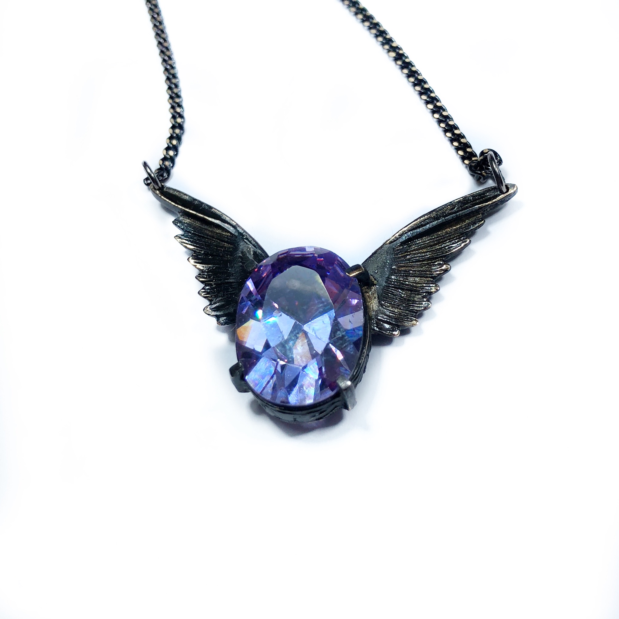 Pink Amethyst Wing Necklace
