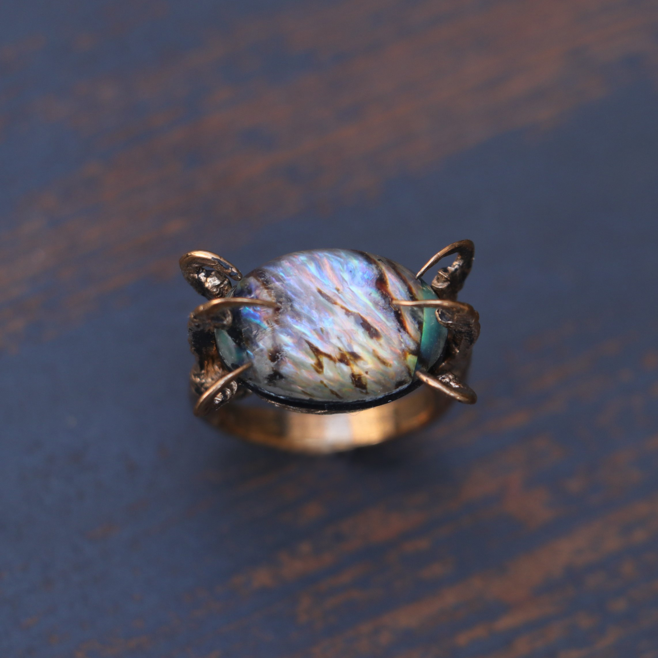 Claw Pearl Stone Ring