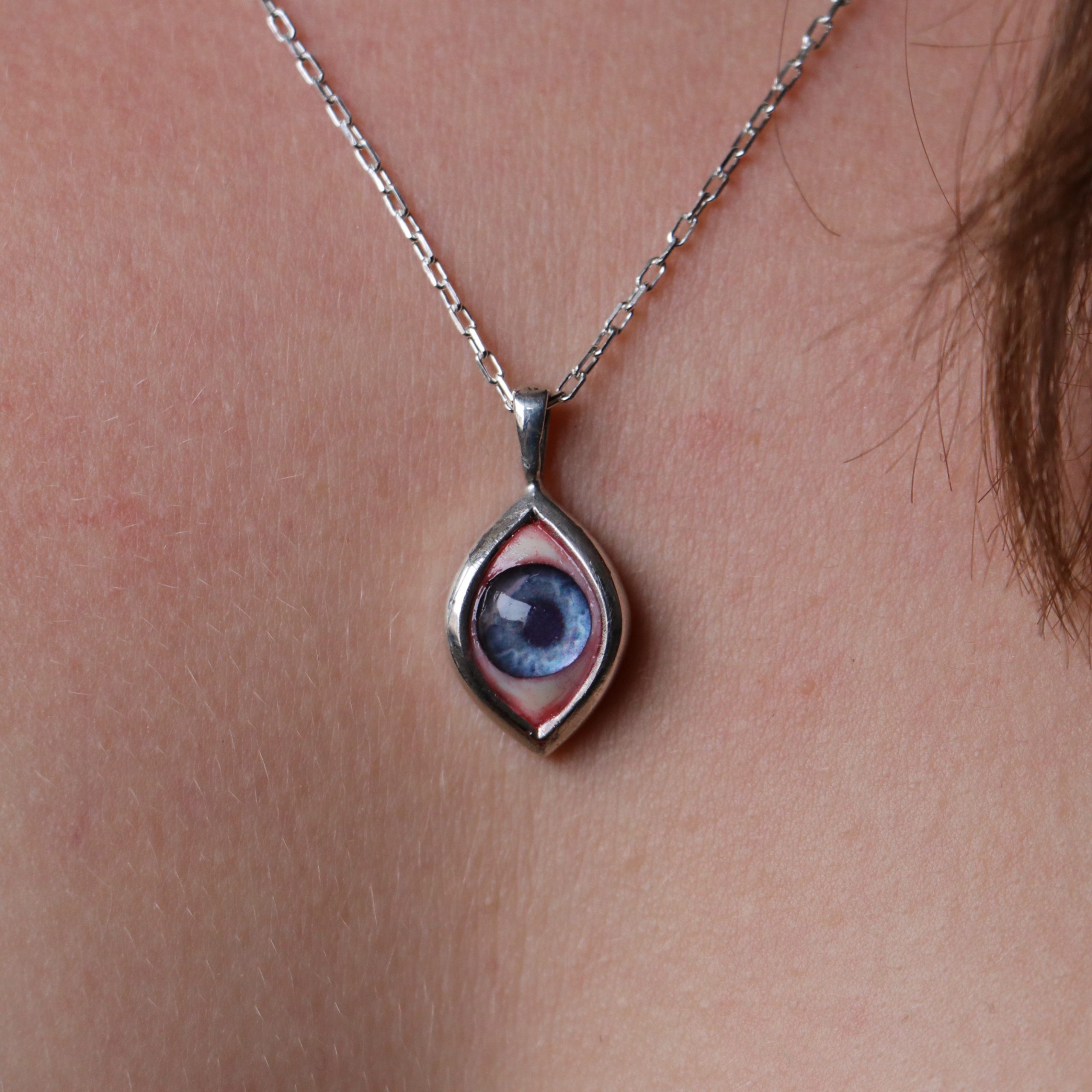 Realistic Eye Necklace (925 Silver)