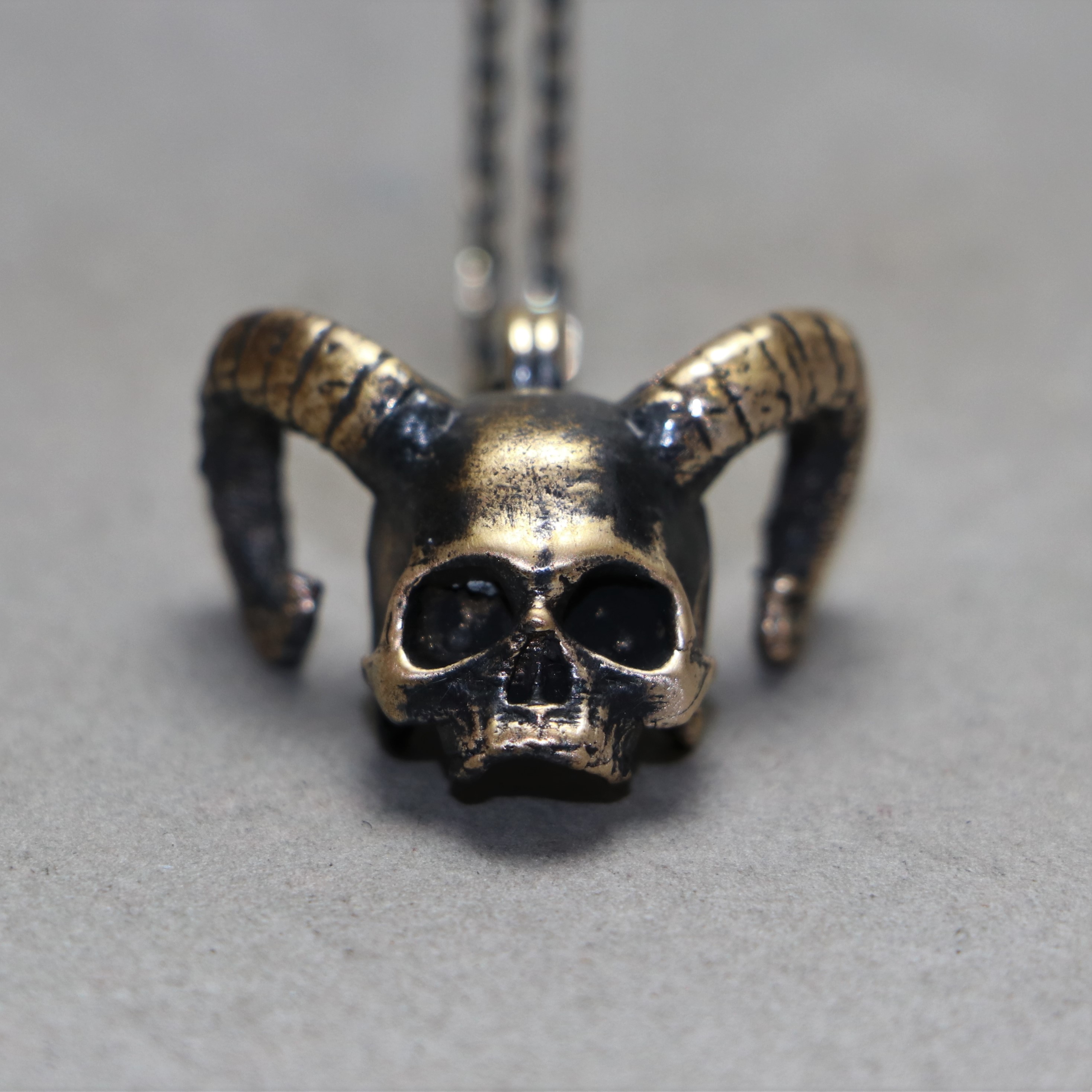 Horned Skull Gothic Necklace