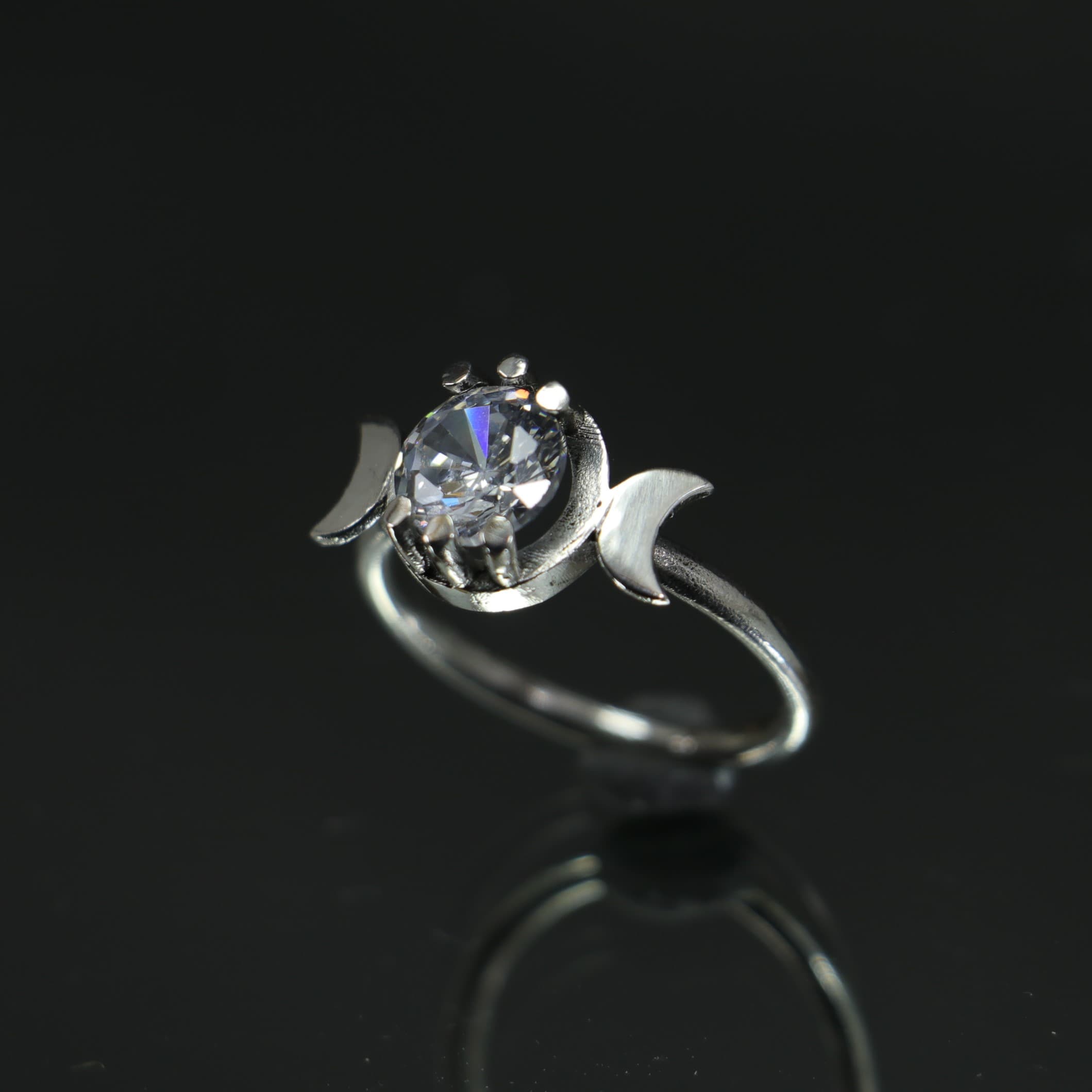 Moon Goddess Swarovski 925 Sterling Silver Ring