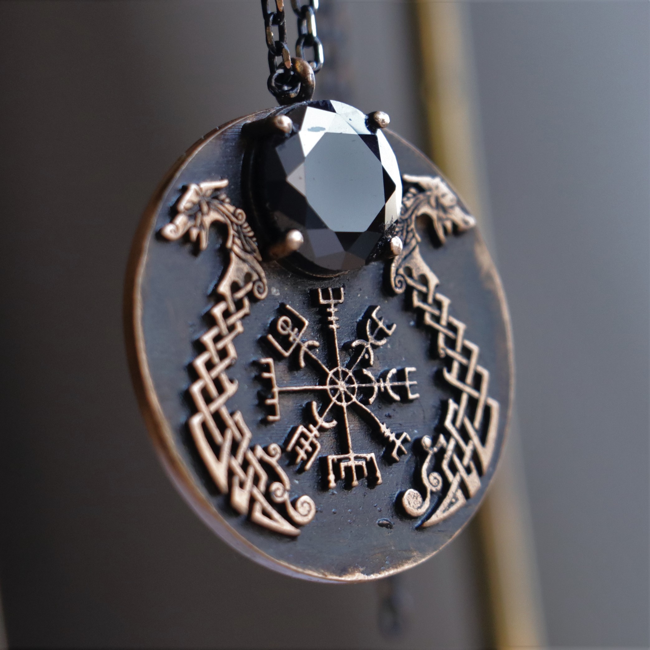 Viking Talisman Onyx Stone Necklace