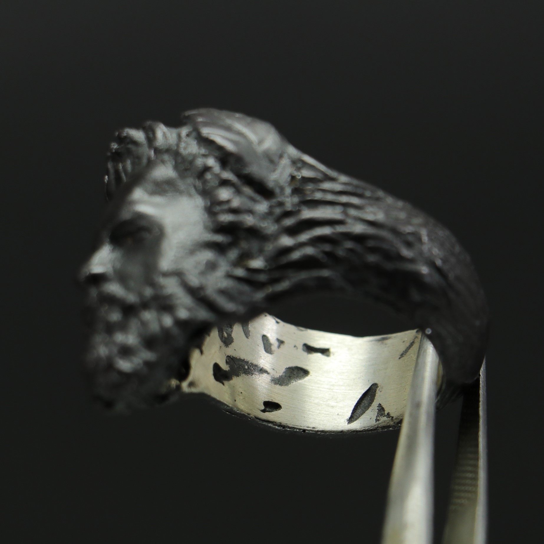 Zeus Black 925 Sterling Silver Men's Ring